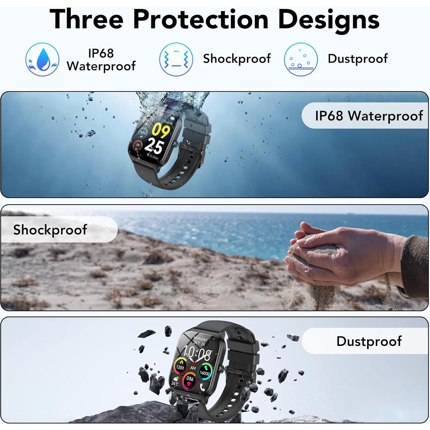 Reloj Inteligente CASCHO P125 Negro 1.85" HD Fitness Bluetooth