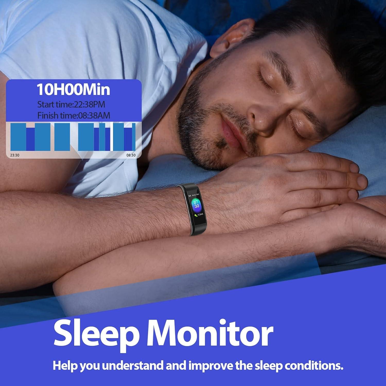 Rastreador de Fitness Portzon con Monitor de Frecuencia Cardíaca IP68