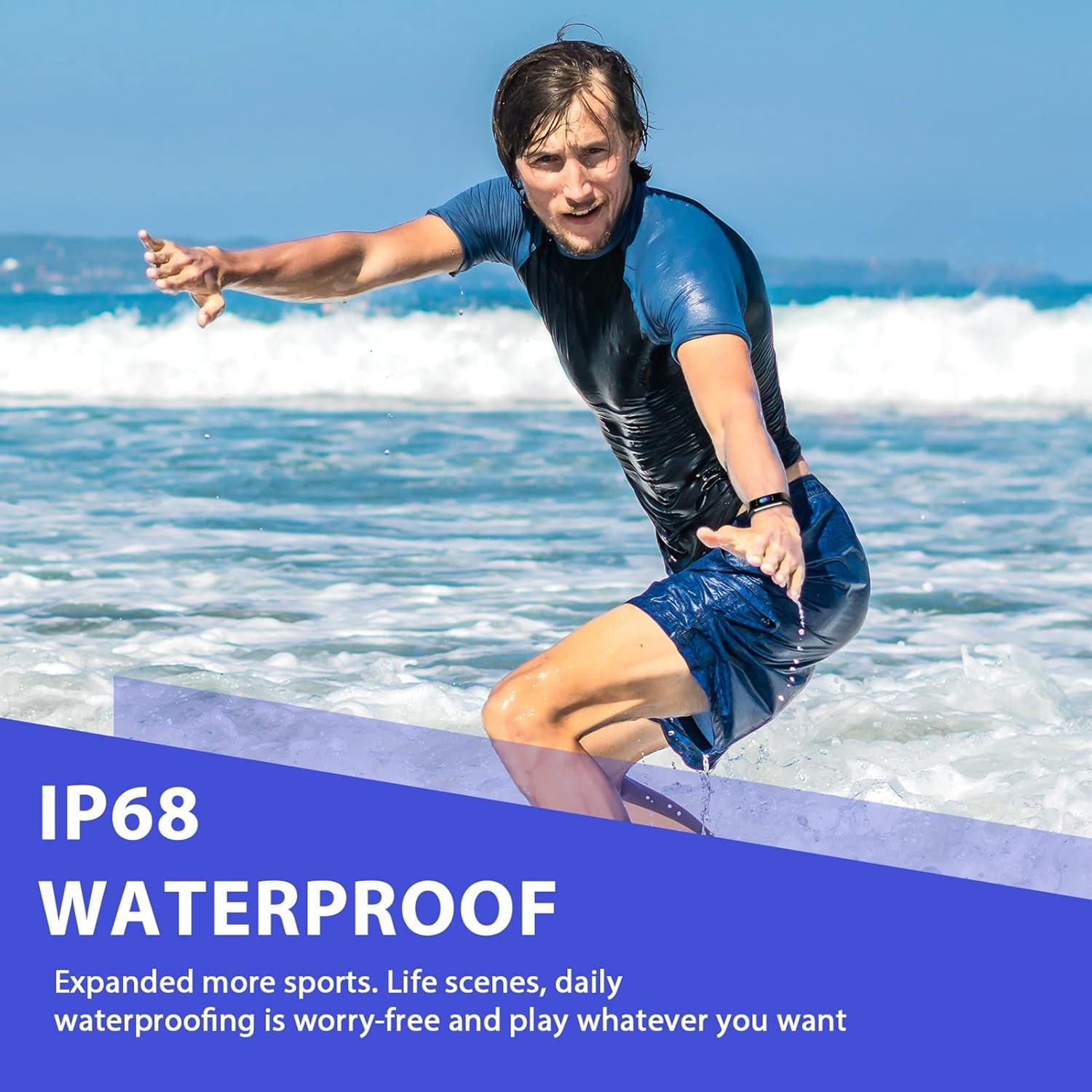 Rastreador de Fitness Portzon con Monitor de Frecuencia Cardíaca IP68