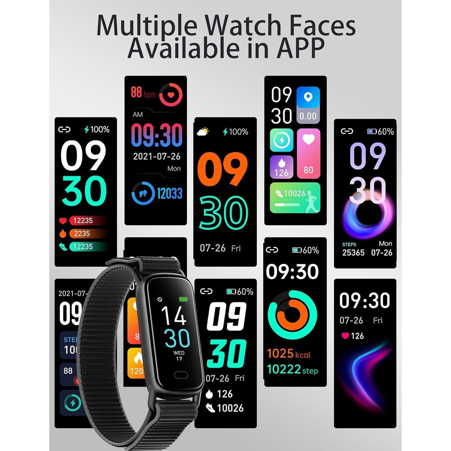 Rastreador de Fitness IP68 Negro con Frecuencia Cardíaca y Sueño