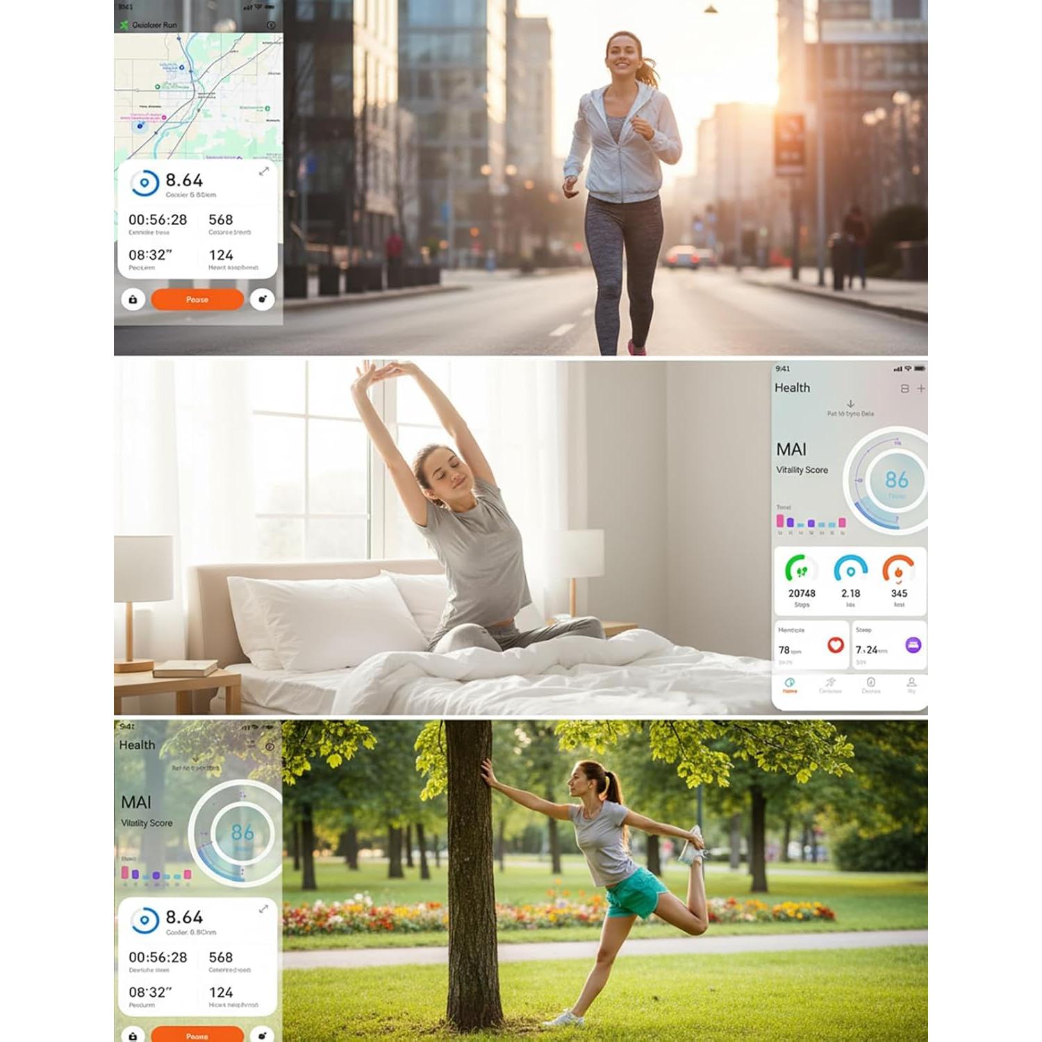Rastreador de Fitness IP68 Negro con Frecuencia Cardíaca y Sueño