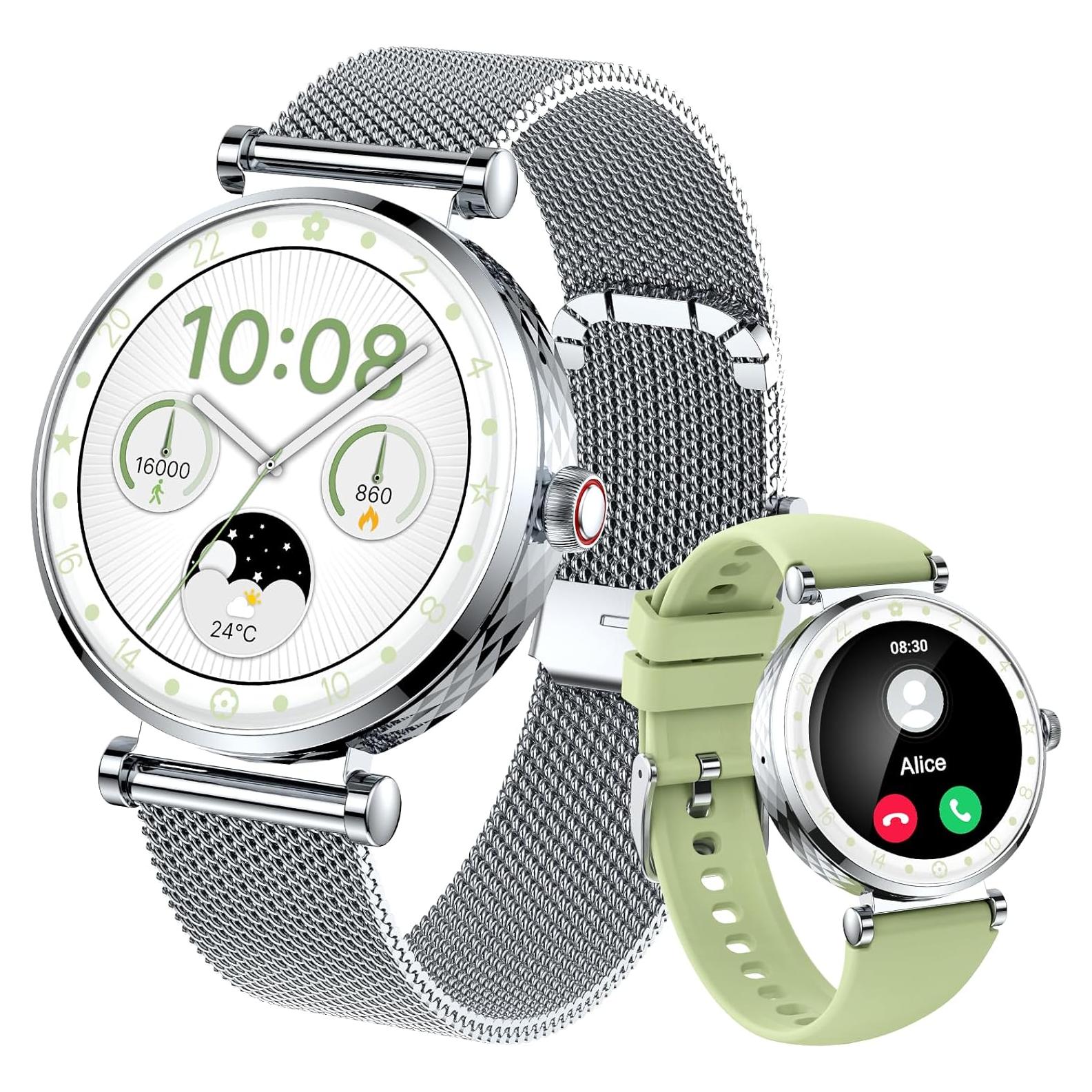 Reloj Inteligente Matast S86 para Mujeres Plata AMOLED 1.19"