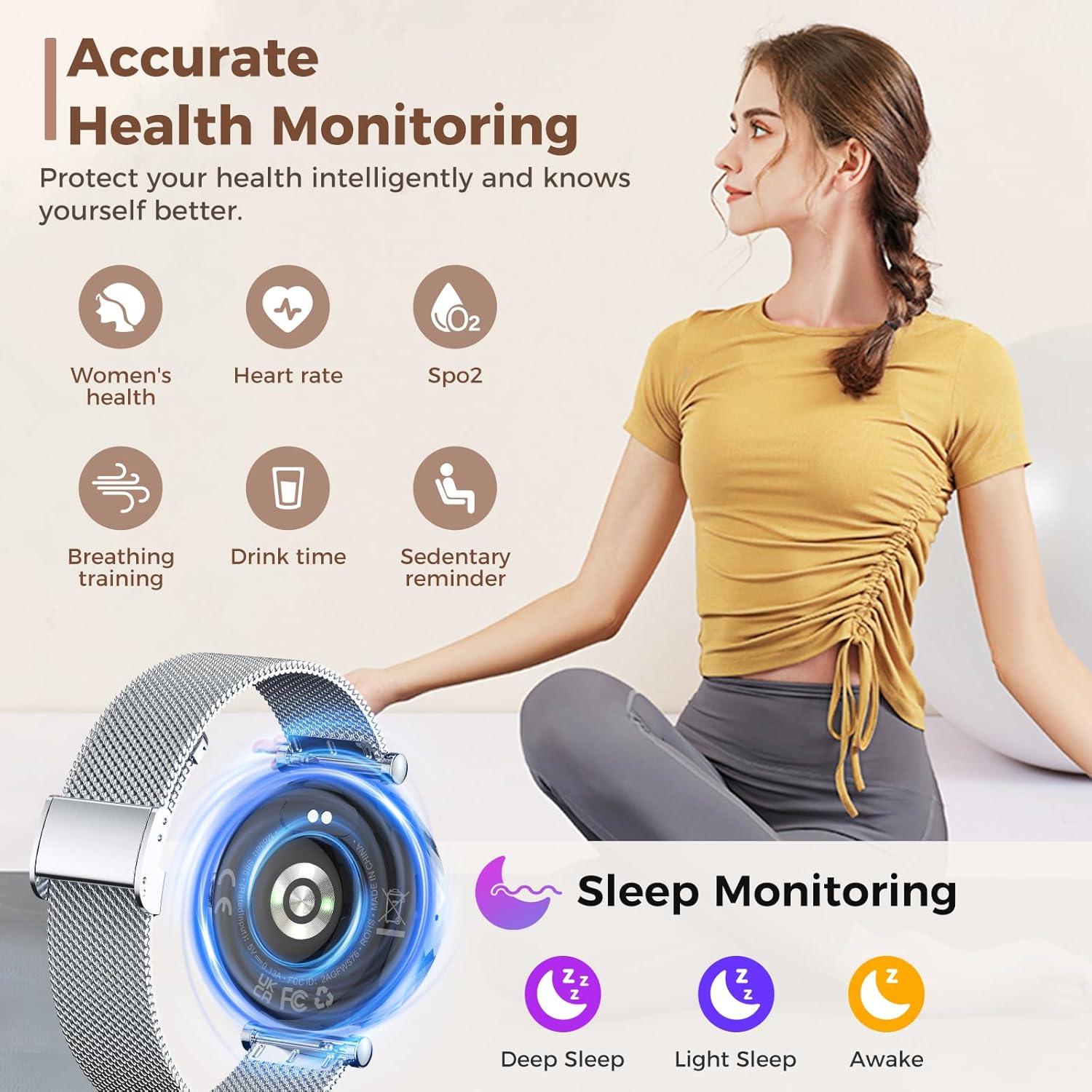 Reloj Inteligente Matast S86 para Mujeres Plata AMOLED 1.19"