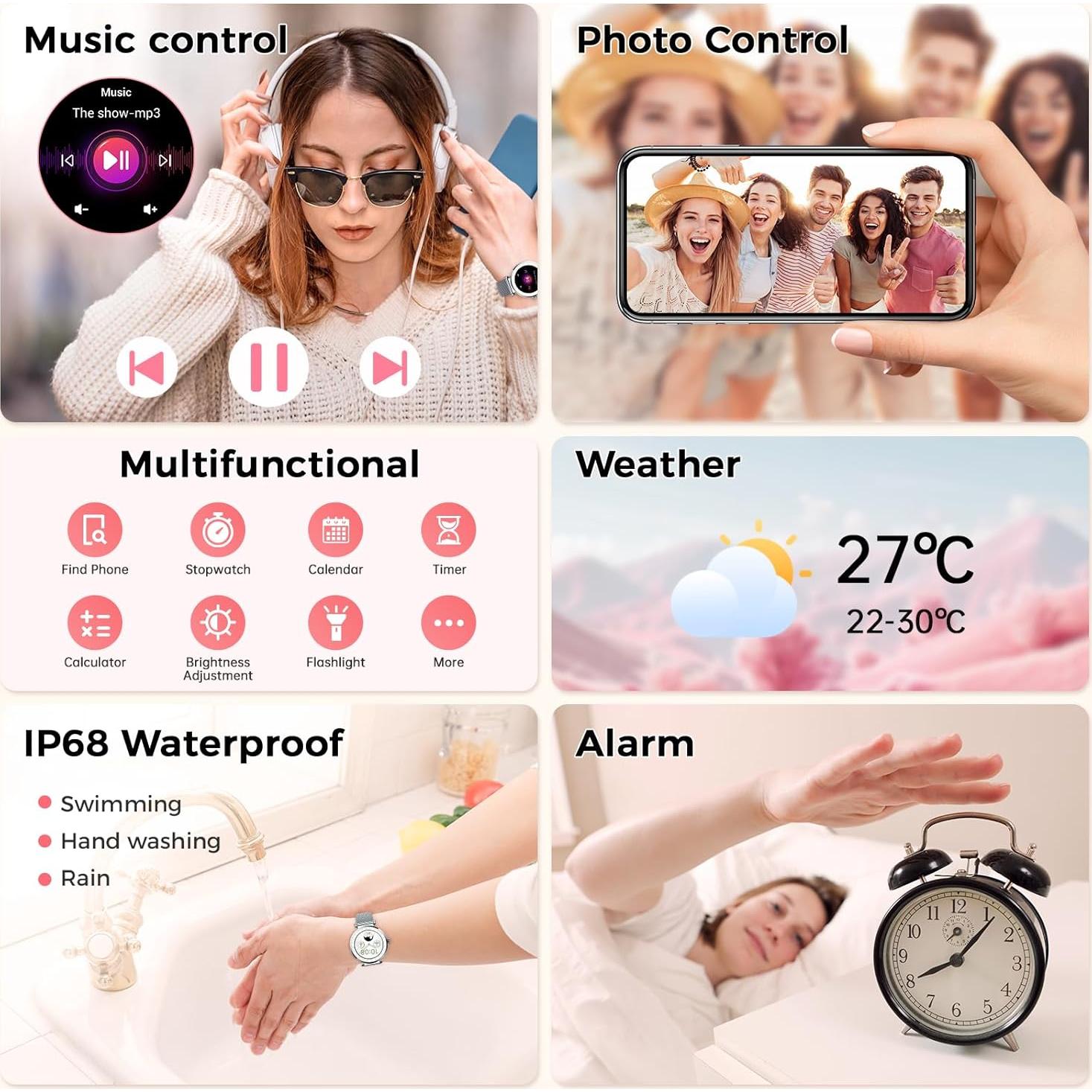 Reloj Inteligente Matast S86 para Mujeres Plata AMOLED 1.19"