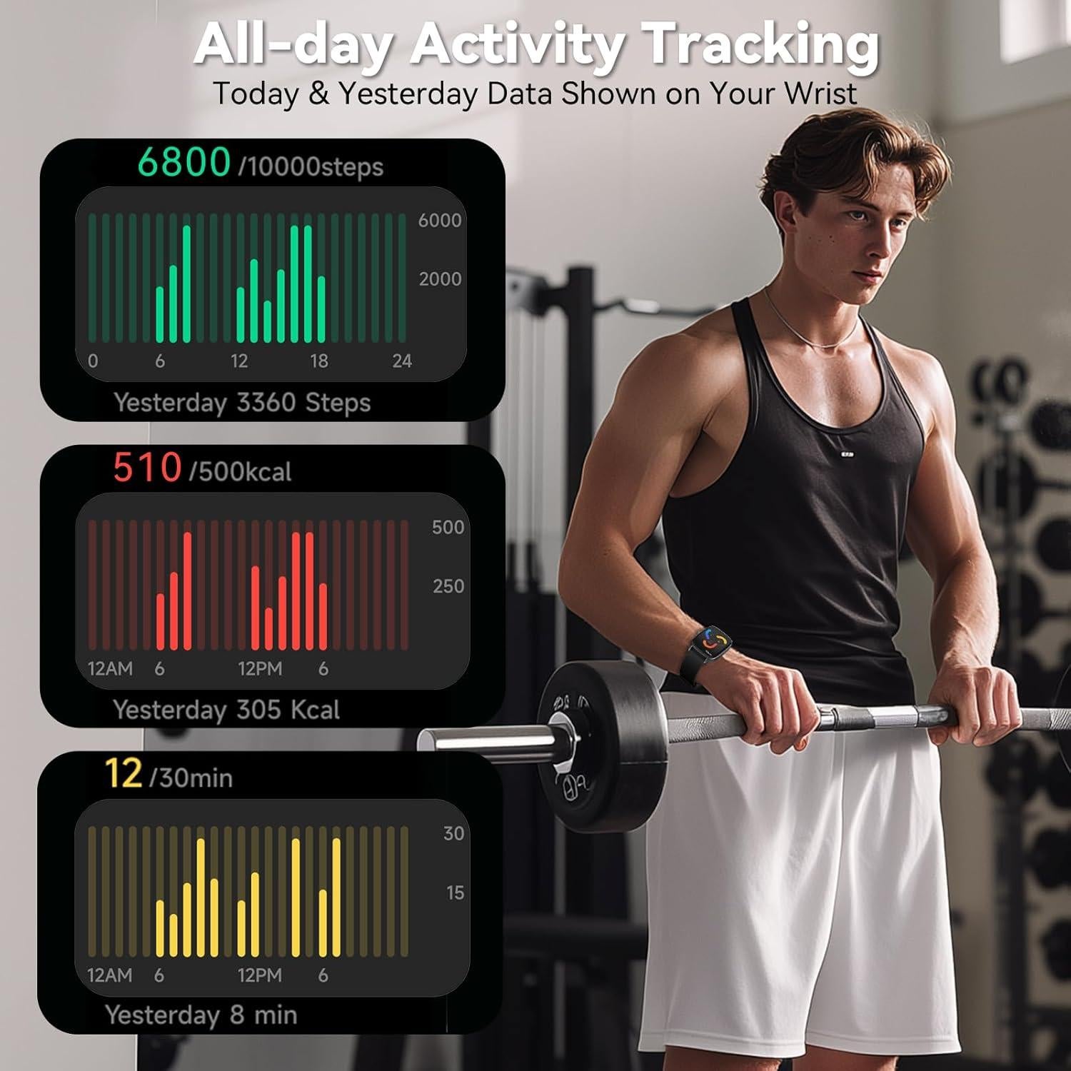 Reloj Inteligente EURANS Fitness Pantalla HD Impermeable