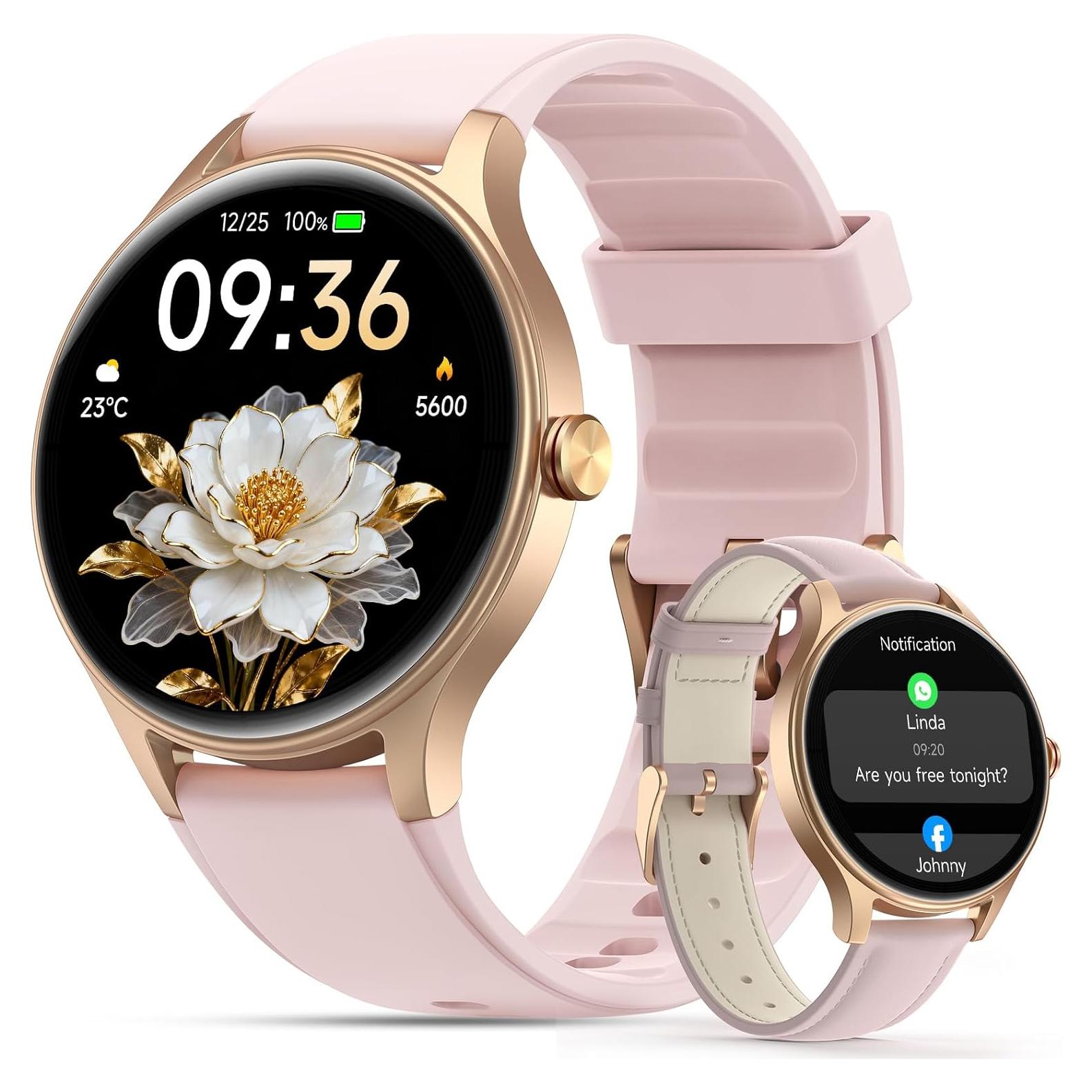 Reloj Inteligente para Mujeres Woneligo Rosa 1.57" Pantalla HD