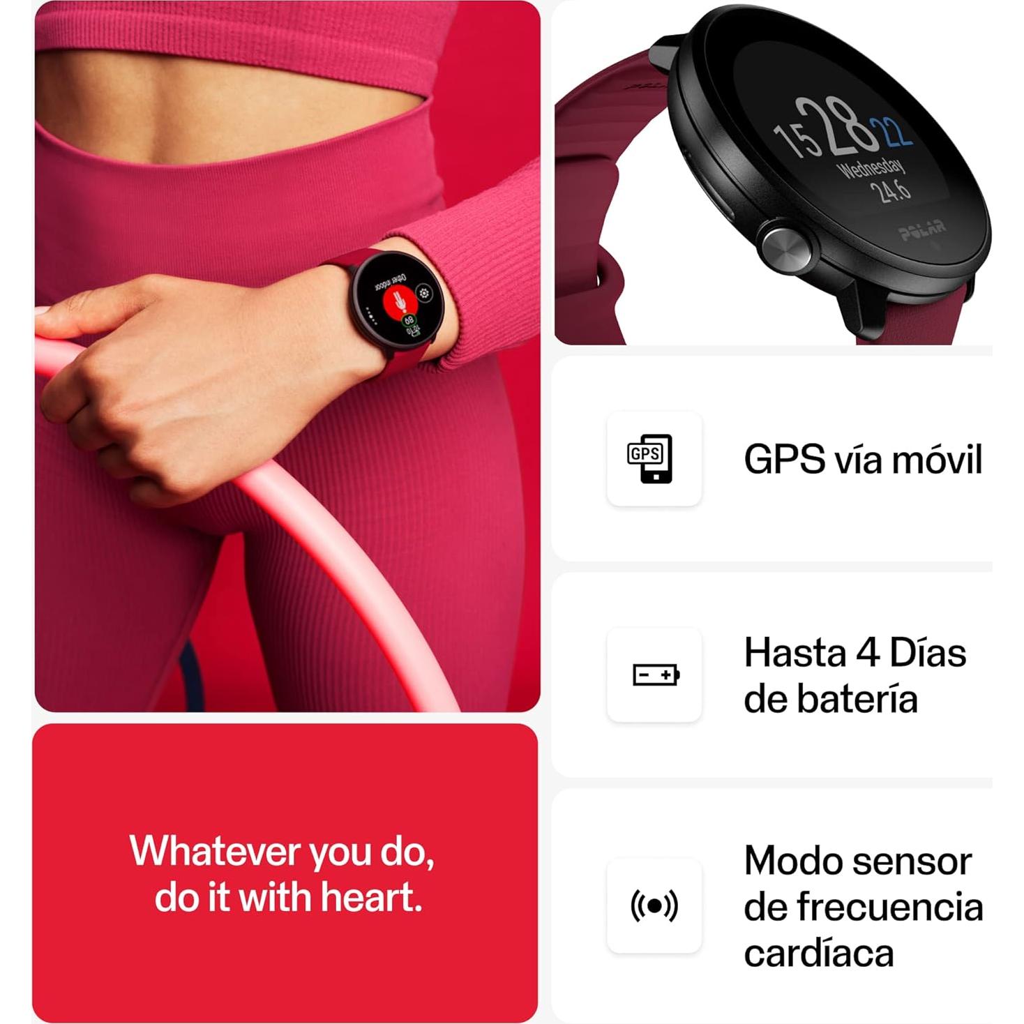 Reloj de Fitness POLAR Unite Negro - Monitoreo Cardíaco y Sueño