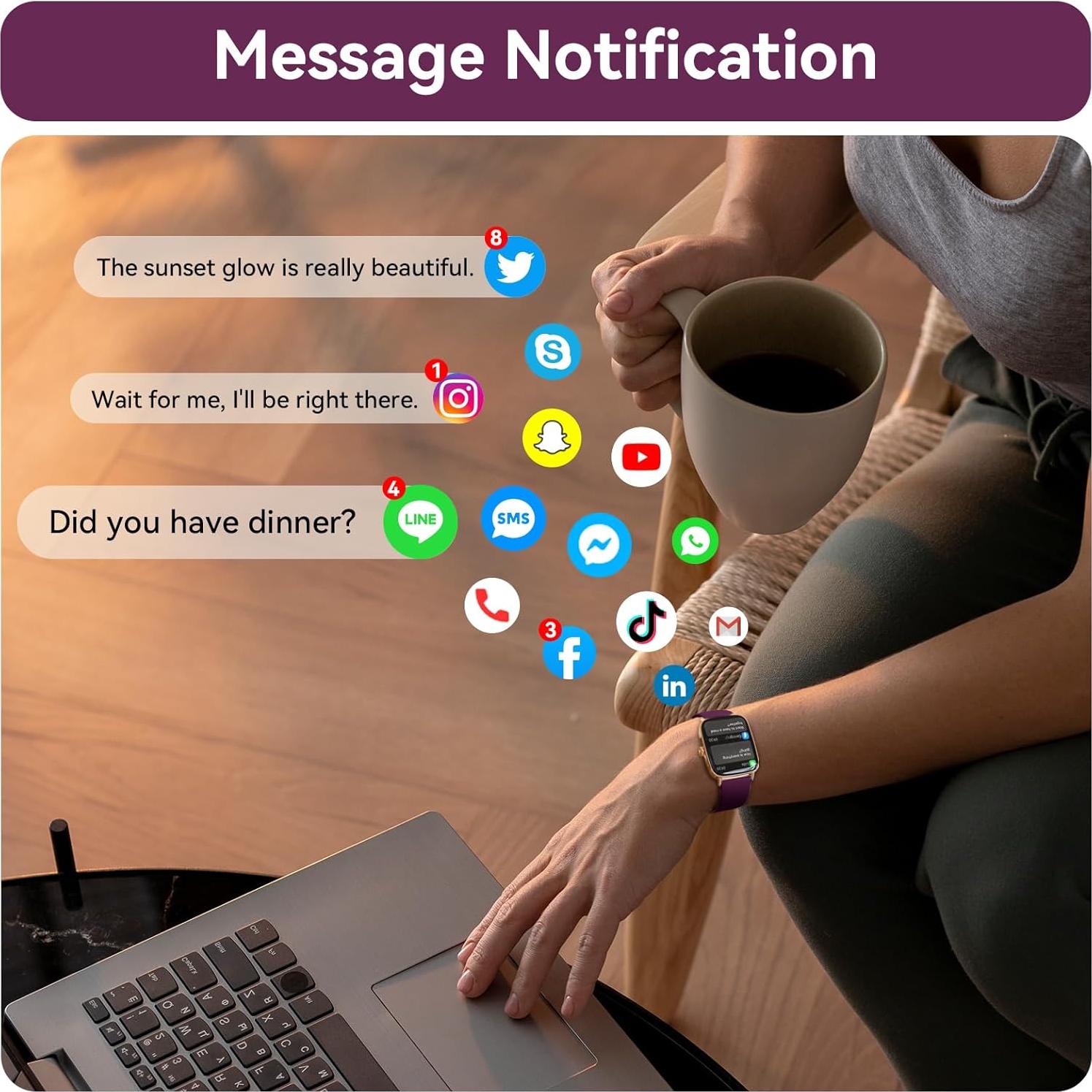 Reloj Inteligente Tensky GTX20 para Mujeres, Pantalla 4.7 cm, IP68