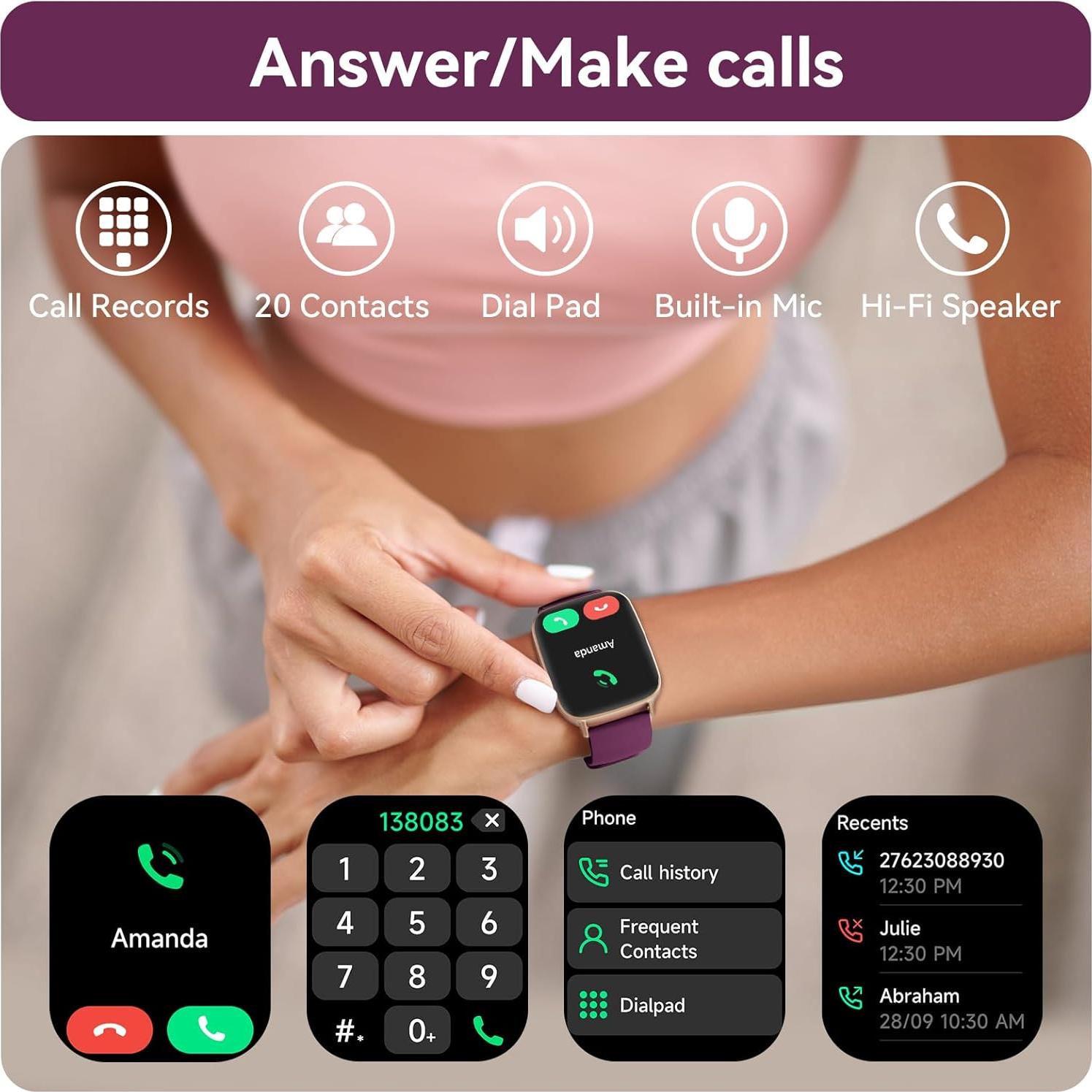 Reloj Inteligente Tensky GTX20 para Mujeres, Pantalla 4.7 cm, IP68