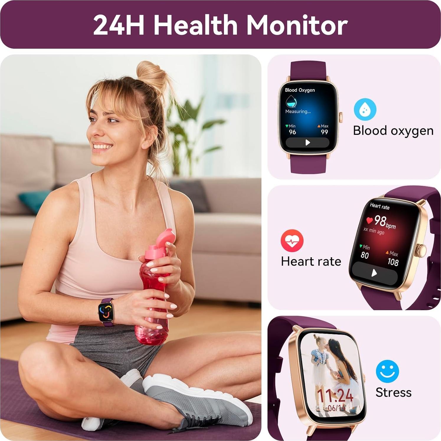 Reloj Inteligente Tensky GTX20 para Mujeres, Pantalla 4.7 cm, IP68