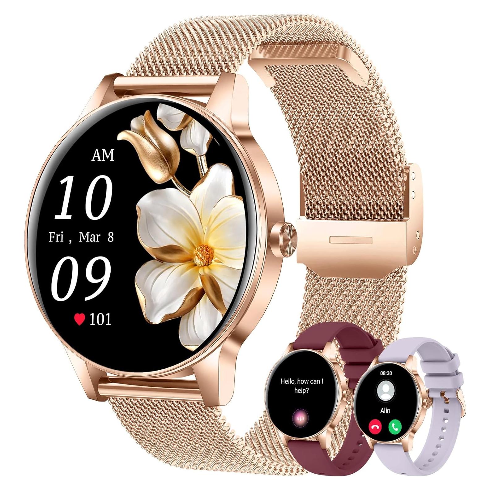 Reloj Inteligente Lefitus Oro Rosa 1.27" HD Fitness IP68