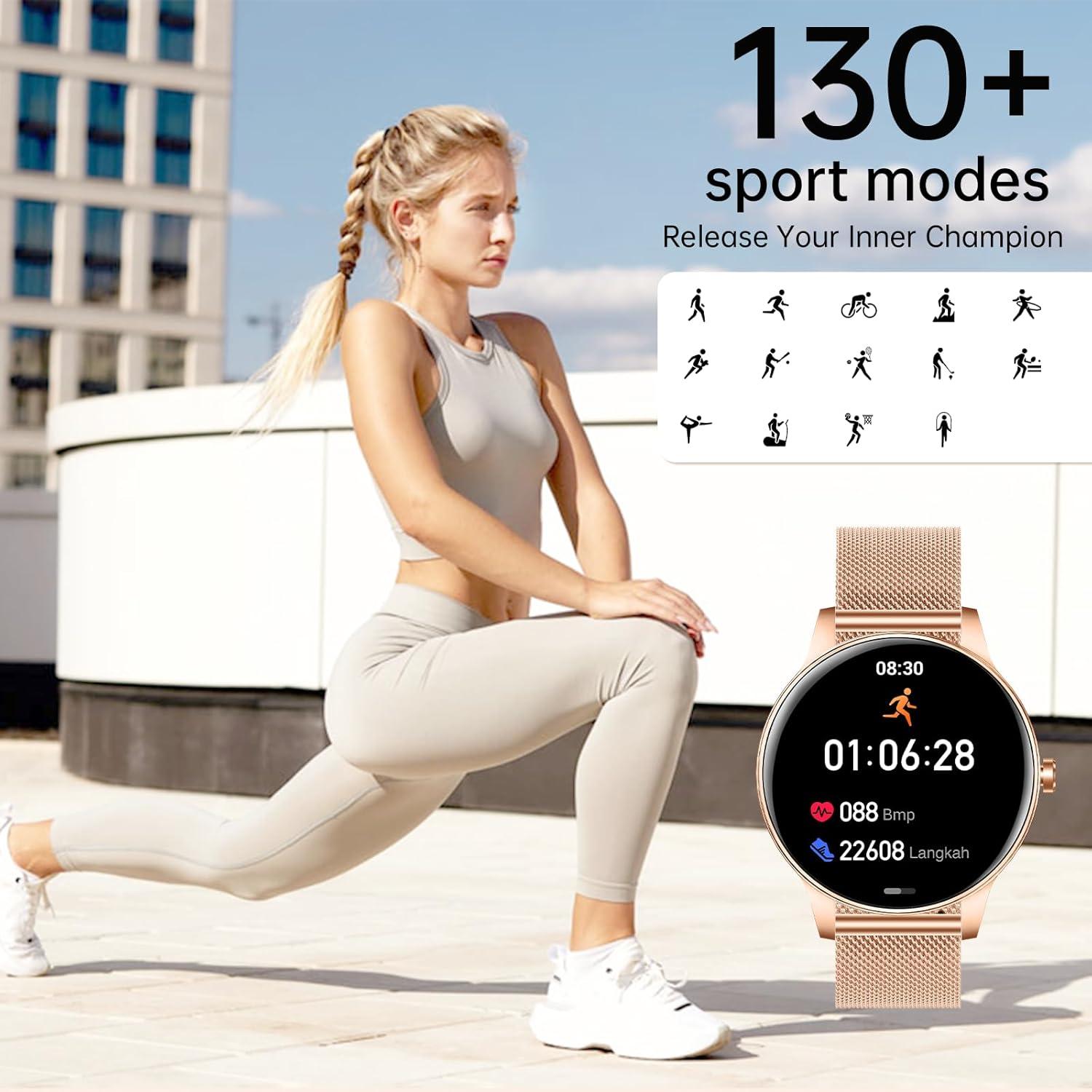 Reloj Inteligente Lefitus Oro Rosa 1.27" HD Fitness IP68