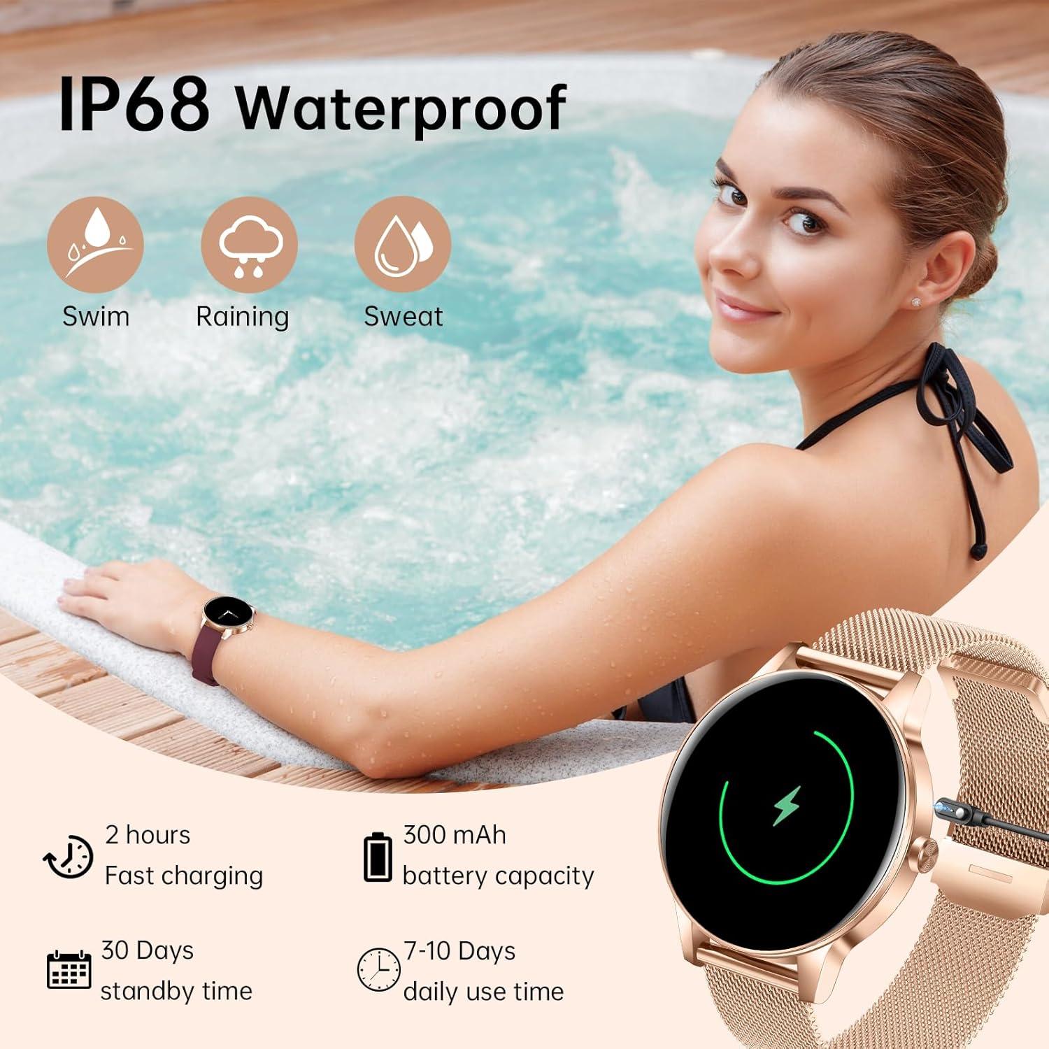 Reloj Inteligente Lefitus Oro Rosa 1.27" HD Fitness IP68