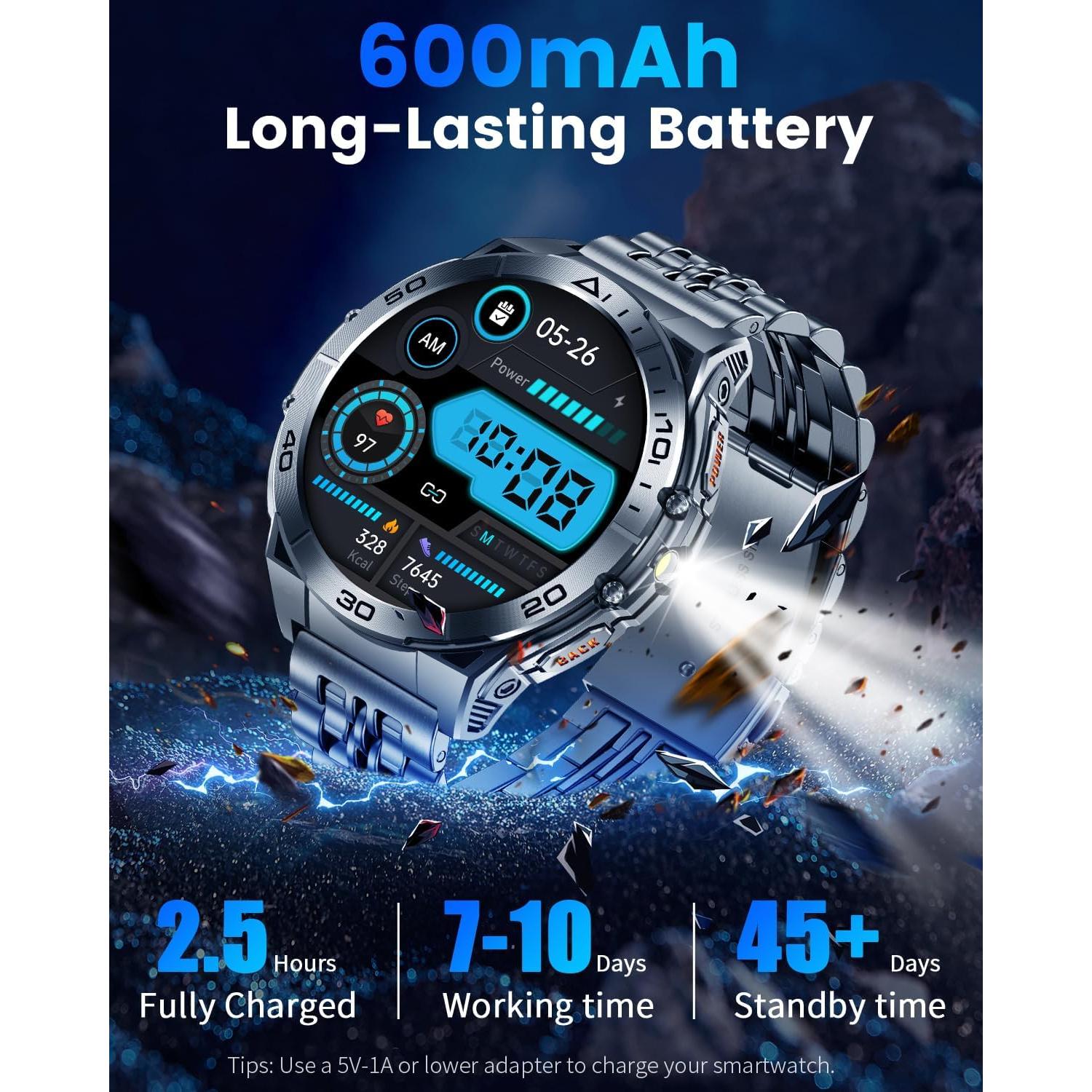 Reloj Inteligente PODOEIL K71 Negro AMOLED 1.6" Bluetooth IP68