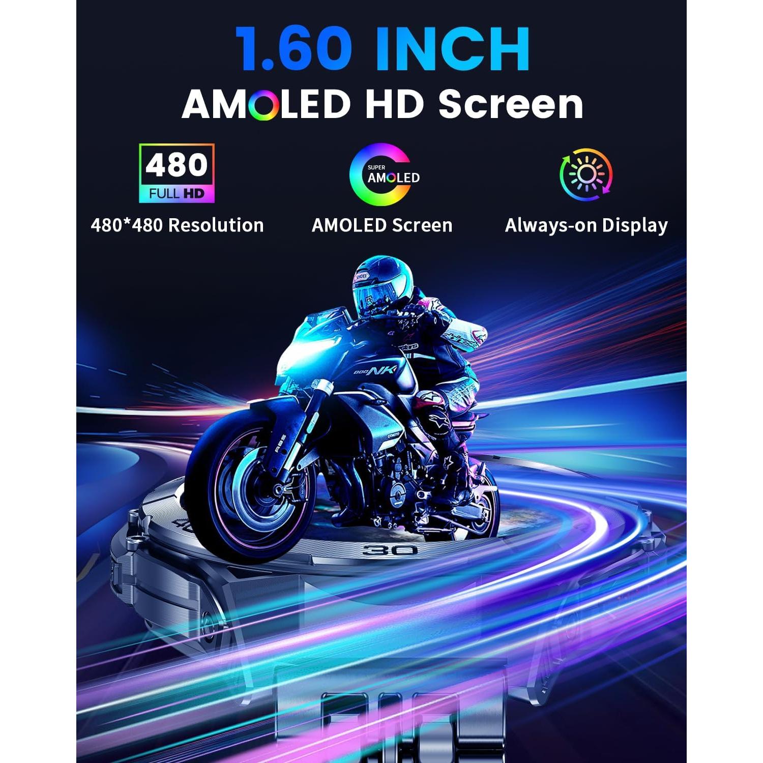 Reloj Inteligente PODOEIL K71 Negro AMOLED 1.6" Bluetooth IP68