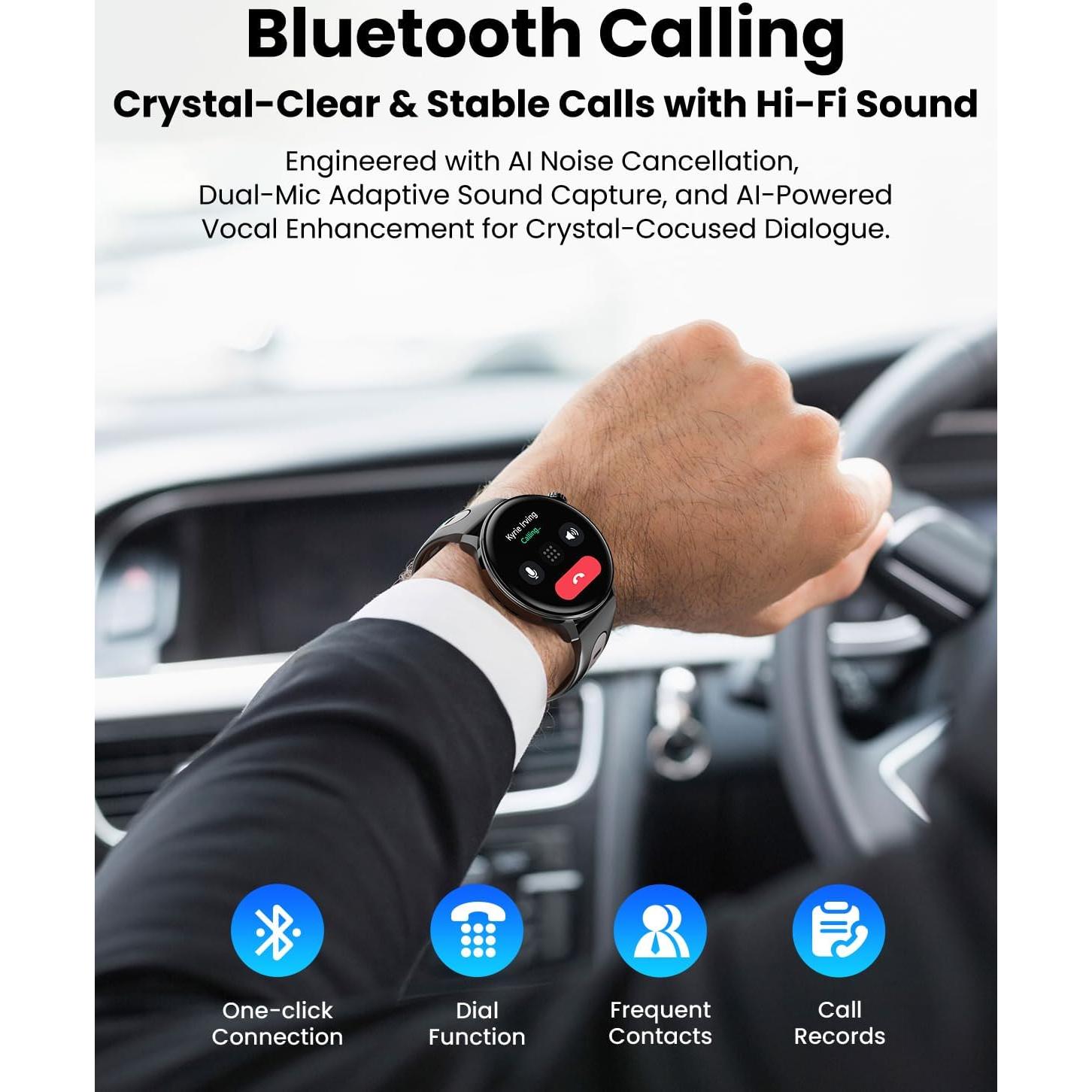 Reloj Inteligente Mingdaln GPS AMOLED 1.43" Fitness Negro