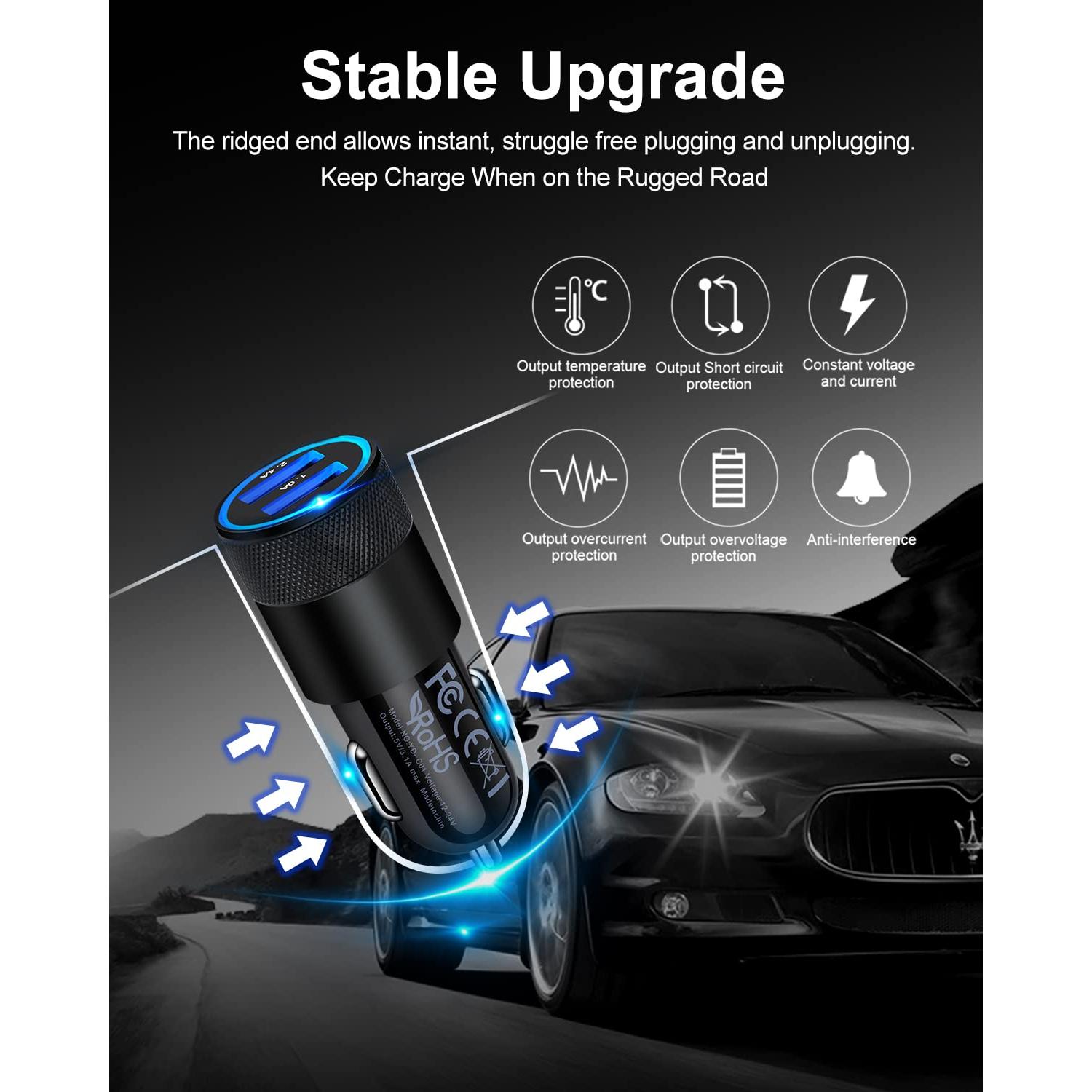 Cargador de Coche AILKIN 5 Puertos USB 3.4A Rápido
