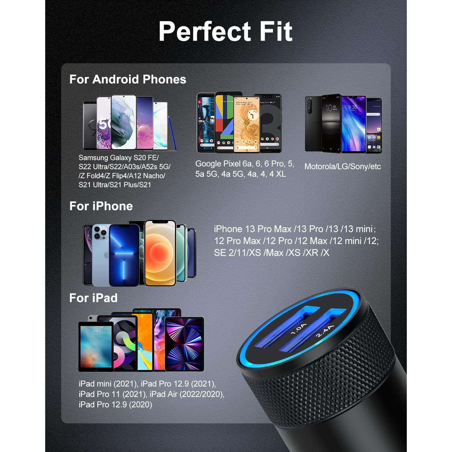 Cargador de Coche AILKIN 5 Puertos USB 3.4A Rápido