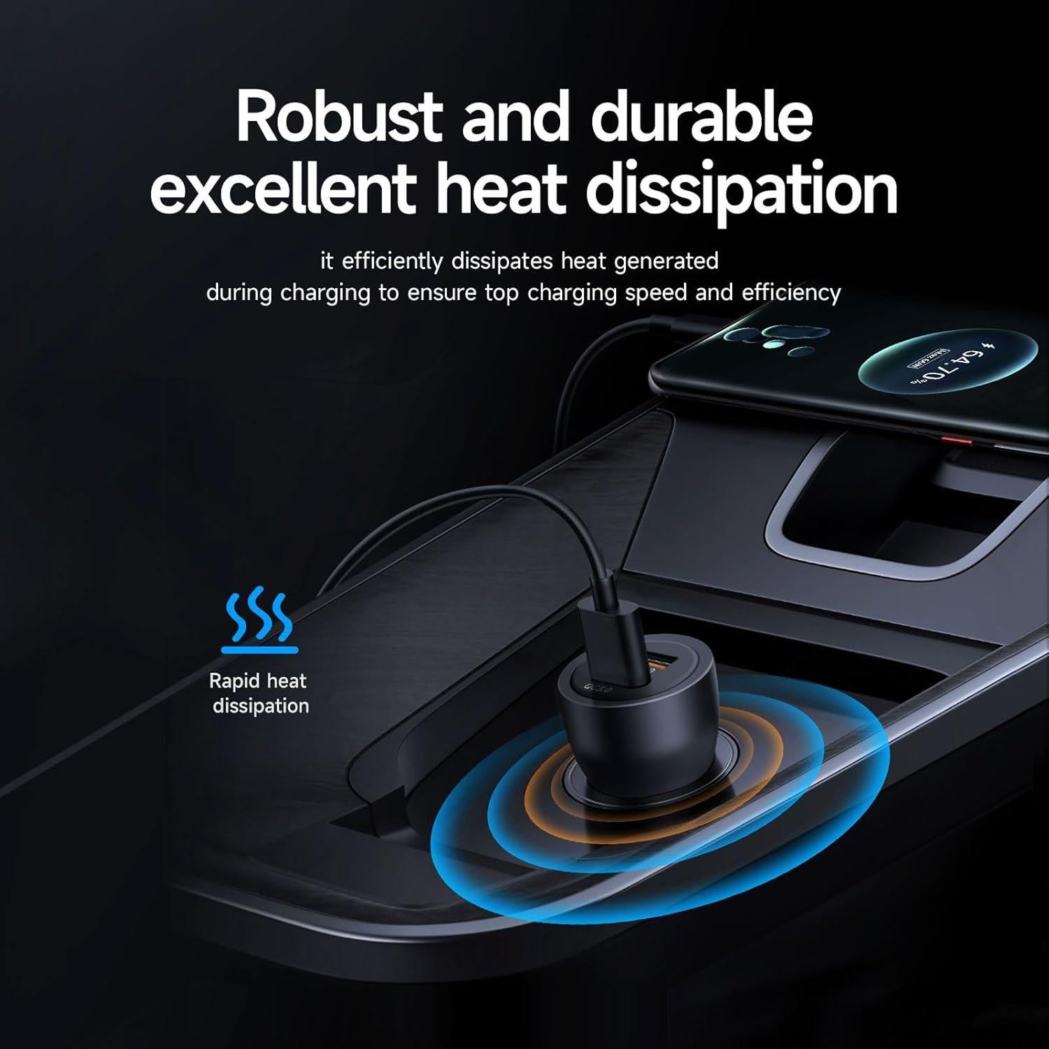 Cargador de coche USB C Faninso 60W carga rápida dual