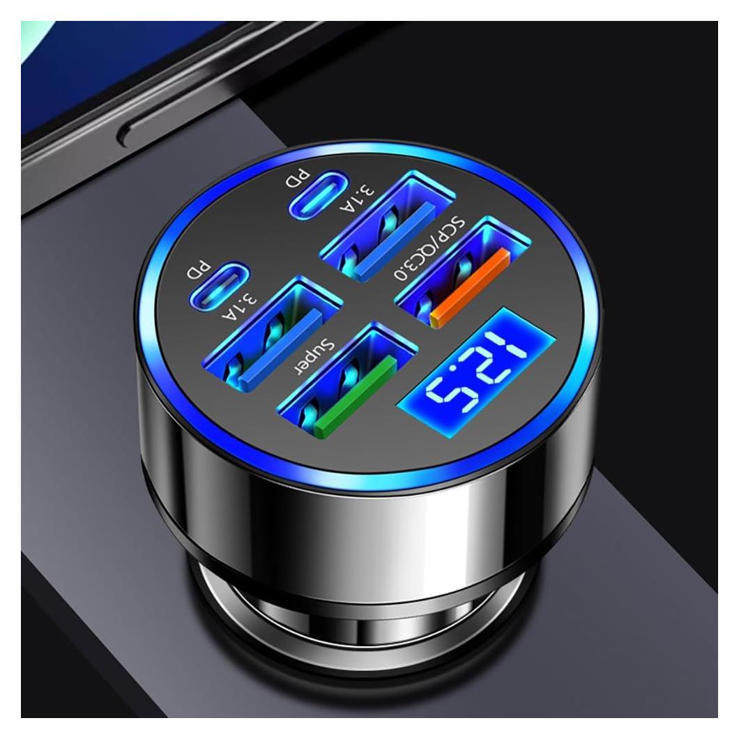 Cargador de coche 6-en-1 Shenzhen WGS-G40 100W PD+USB QC3.0