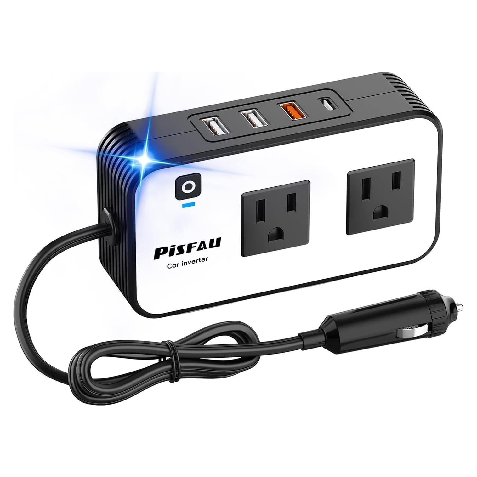 Inversor de Potencia de Coche 200W PiSFAU DC 12V a AC 110V