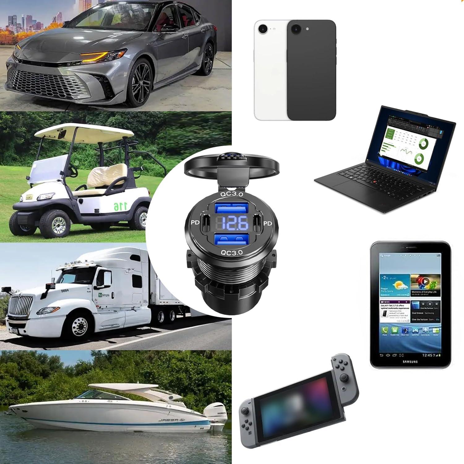 Cargador de coche USB DUALQC30PD VANONE 12V Carga Rápida