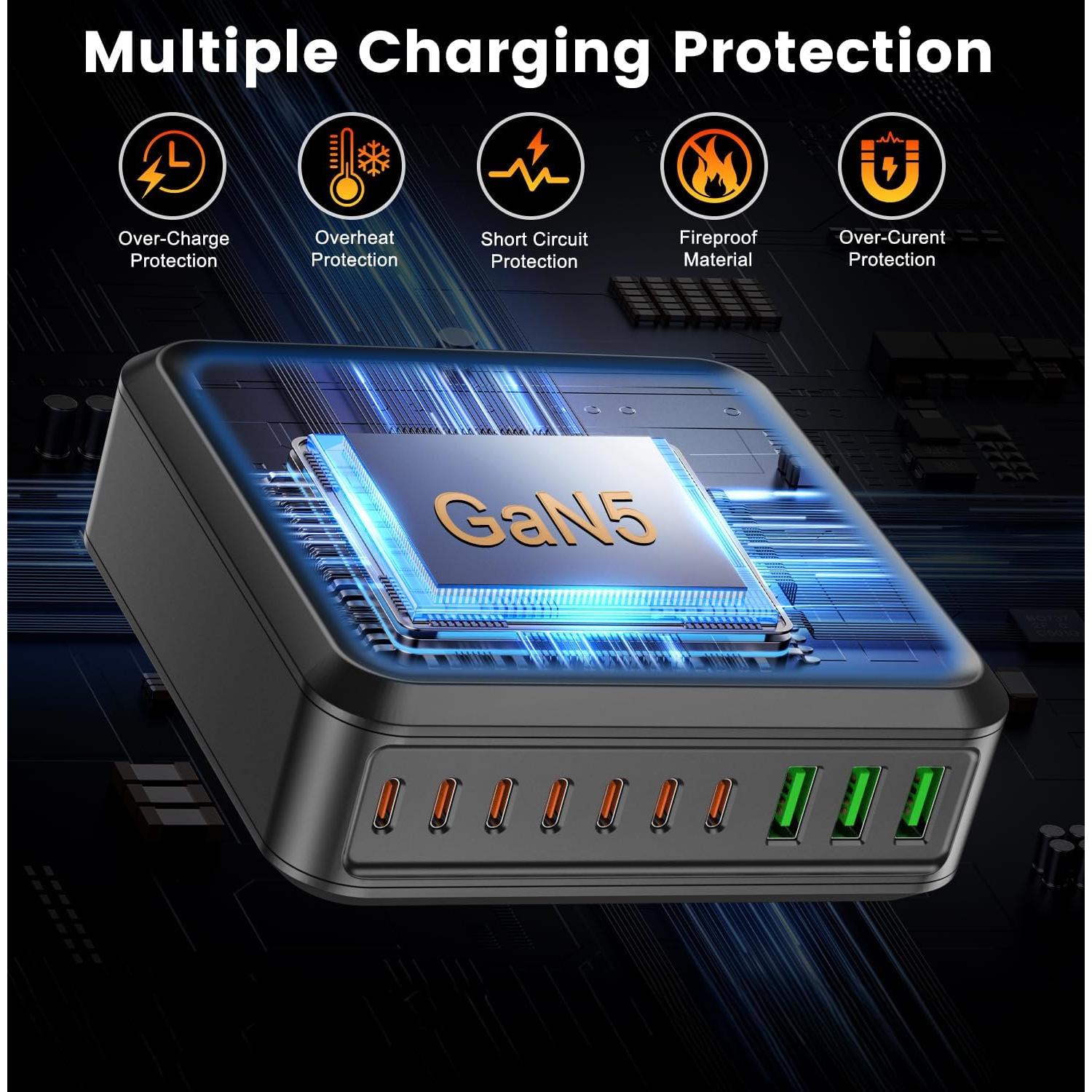 Estación de Carga Rápida 780W 10 Puertos USB C Dongguan