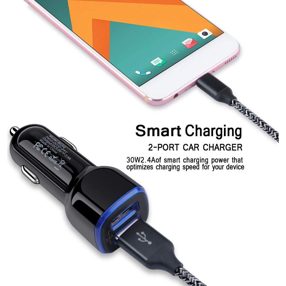 Cargador Rápido de Coche USB C Samsung Galaxy 12W 0.91m