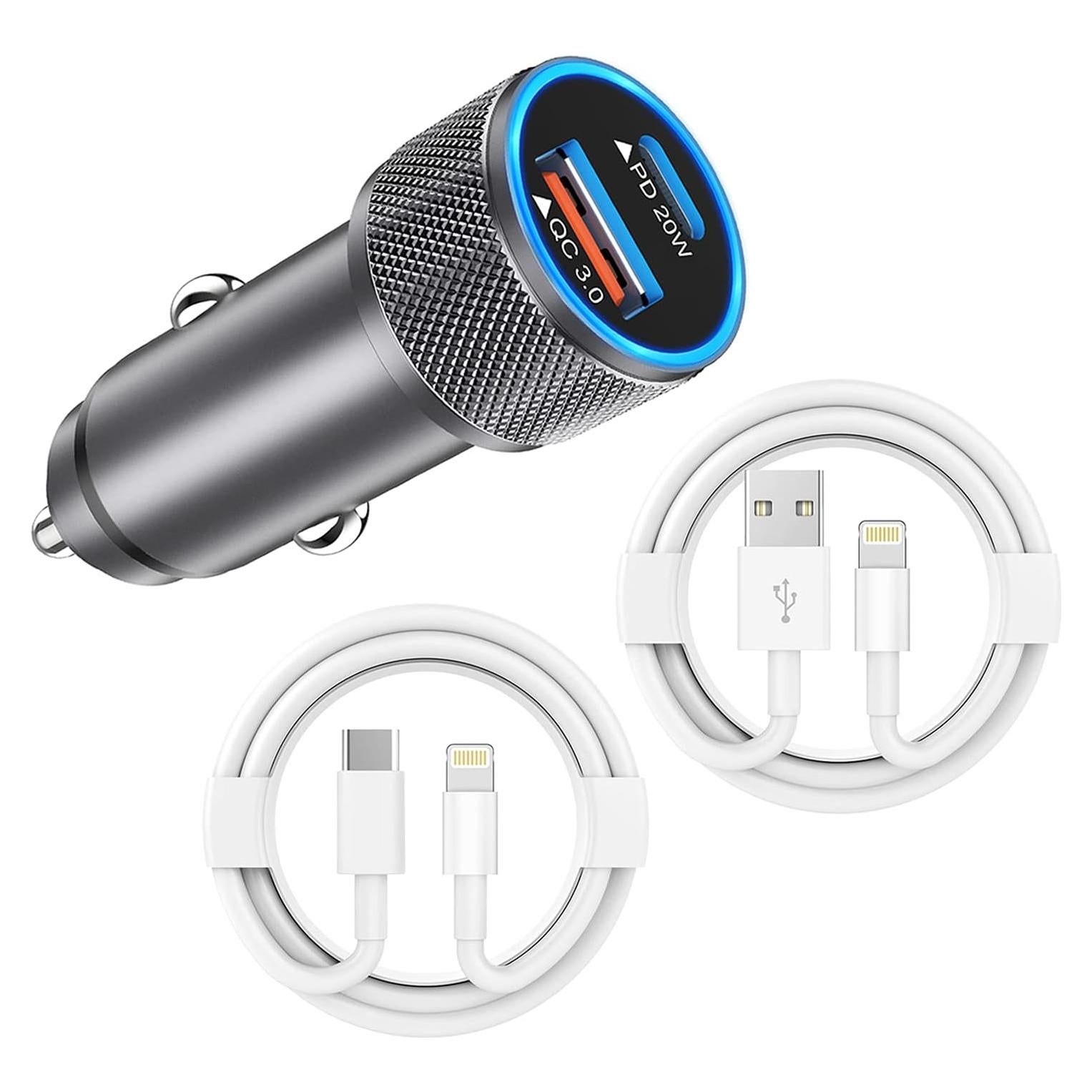 Cargador de coche rápido 38W Doble Puerto USB-C Apple MFi