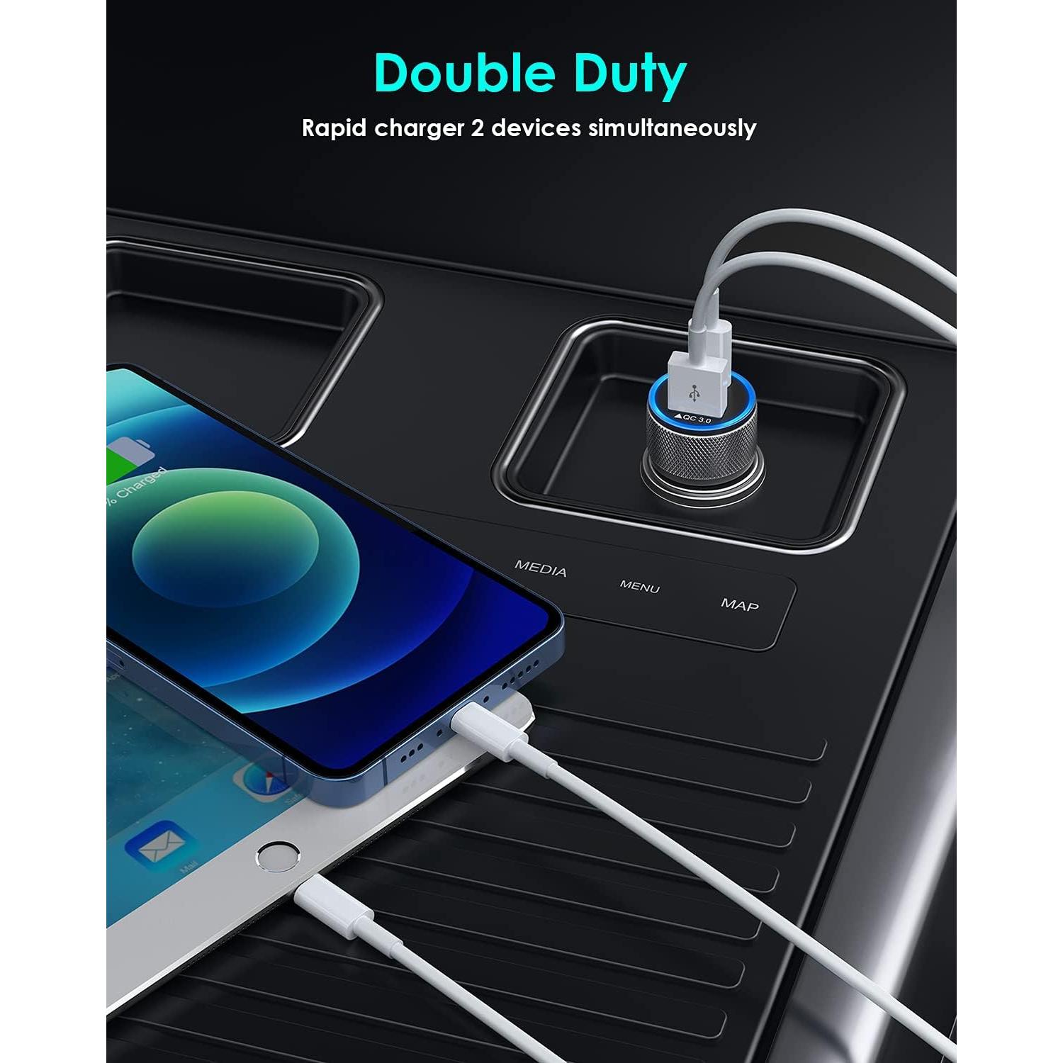 Cargador de coche rápido 38W Doble Puerto USB-C Apple MFi