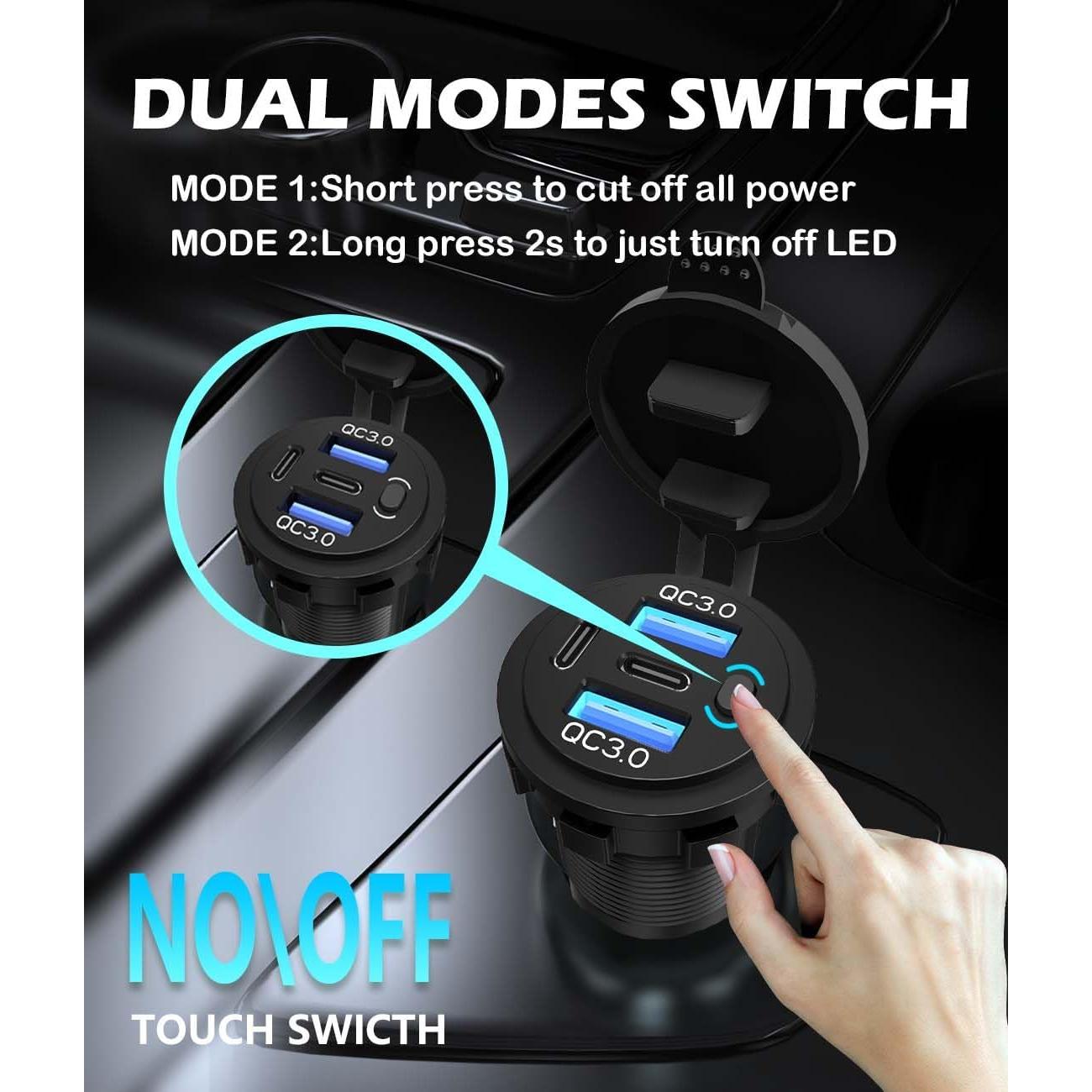 Cargador de Coche USB 12V AlfredDireck GSG2023-10M QC3.0 PD3.0