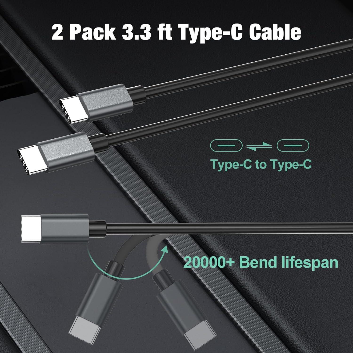 Paquete de 2 Cargadores de Coche USB C 38W Cluvox con Cables