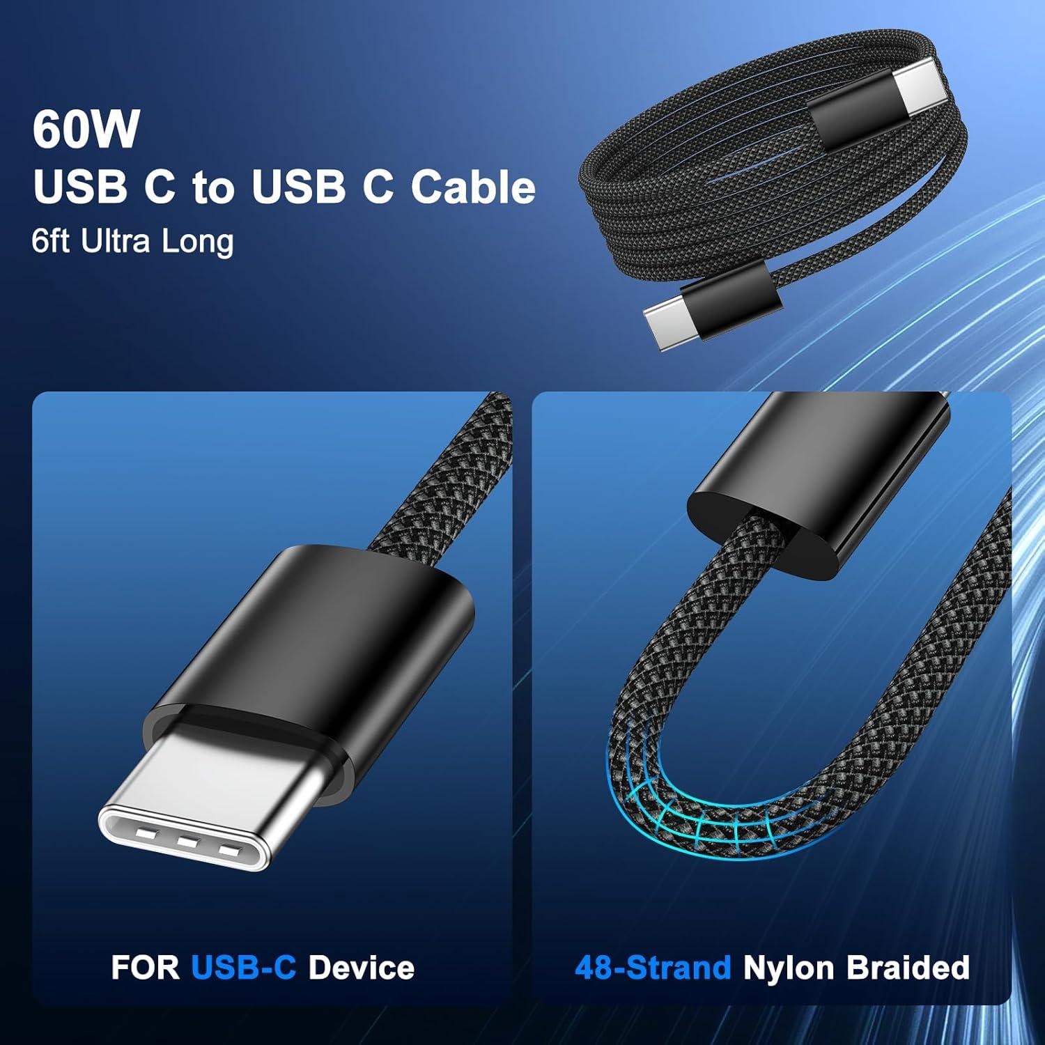 Cargador de coche Besgoods 65W 4 puertos USB C/A carga rápida