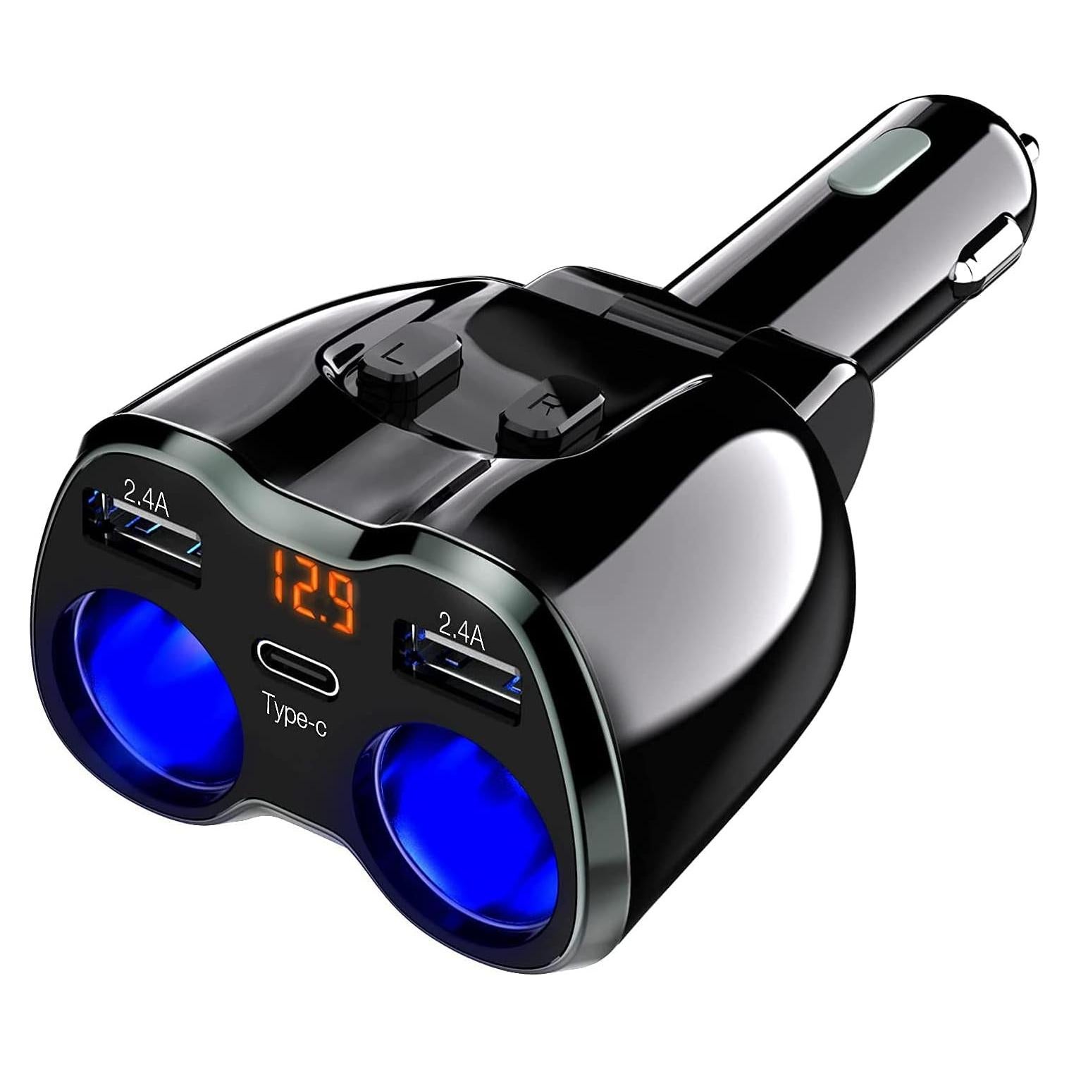 Cargador de Coche Otium 80W USB C y 2 Tomas 12/24V