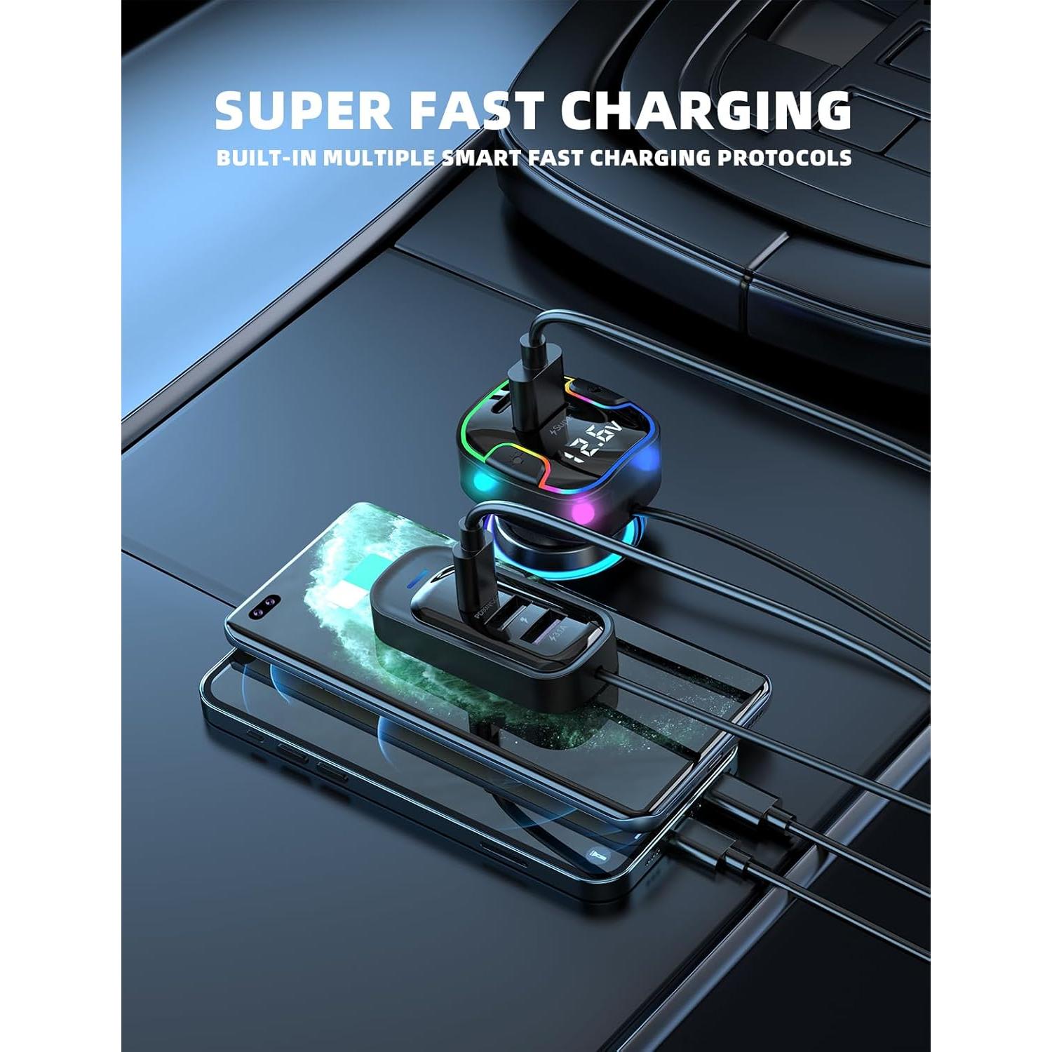 Cargador de coche USB rápido 5 puertos 120W PD/QC Dongguan