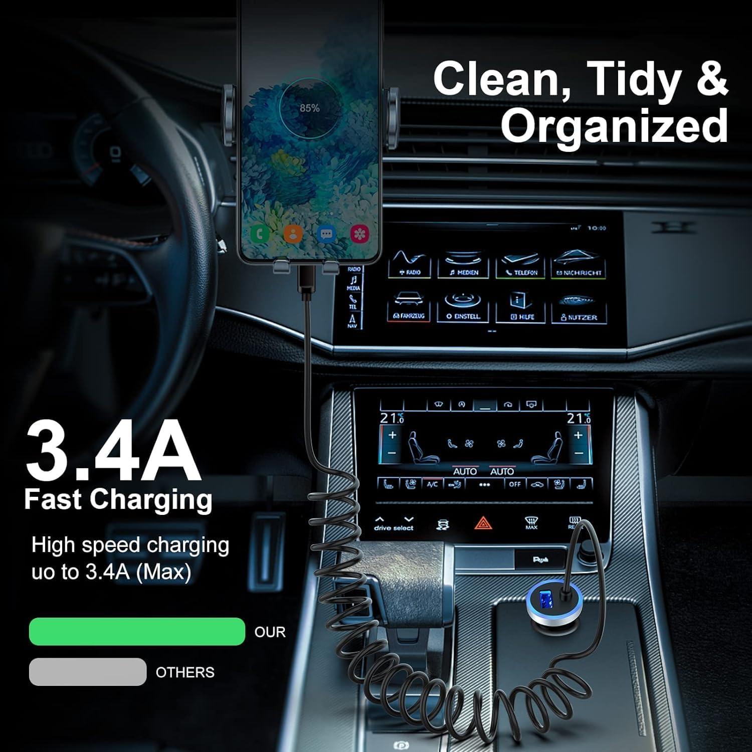 Cargador de Coche USB Rápido Google Pixel 9 Pro 3.4A