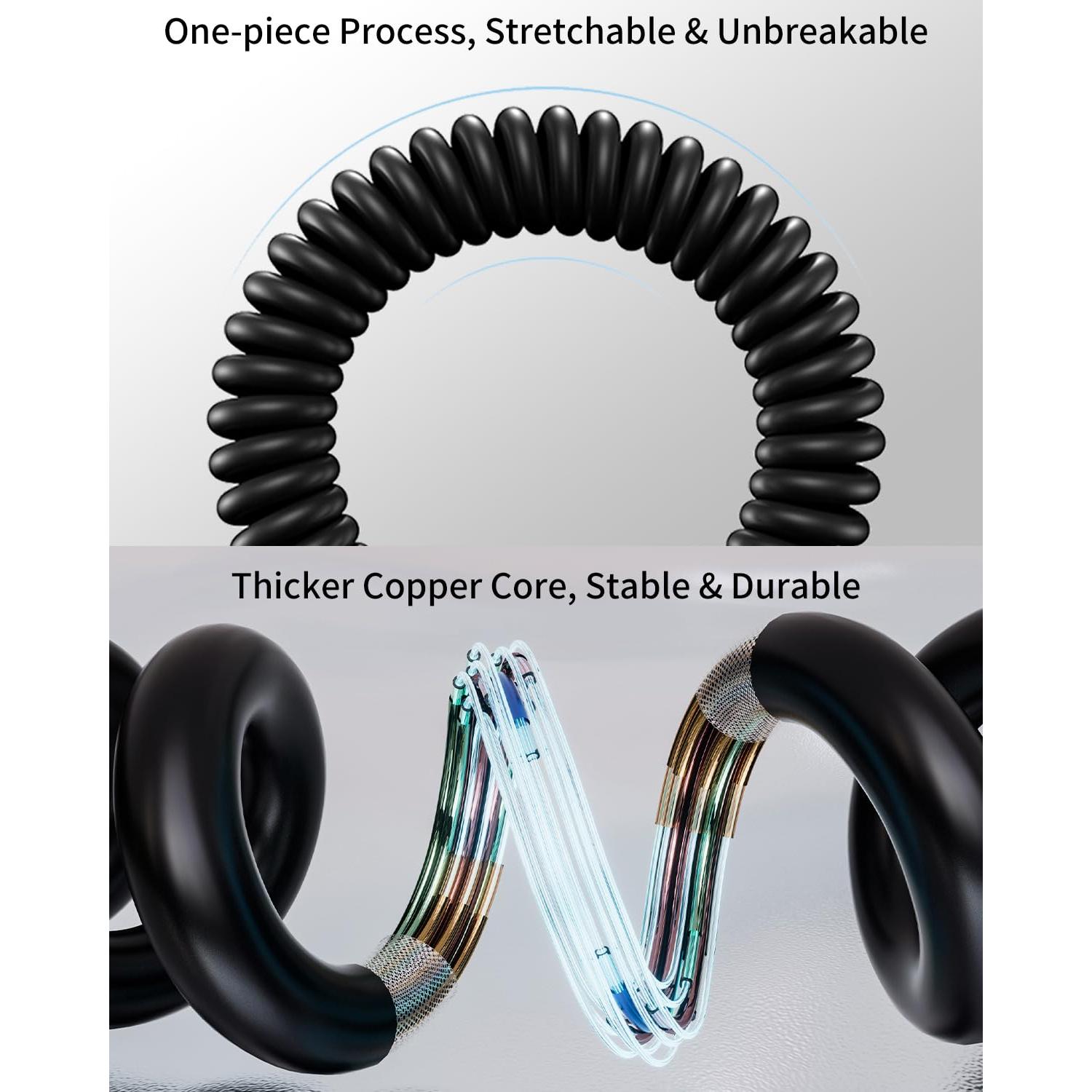 Cable USB a Lightning Retráctil Vienceen - Paquete de 2, Carga Rápida