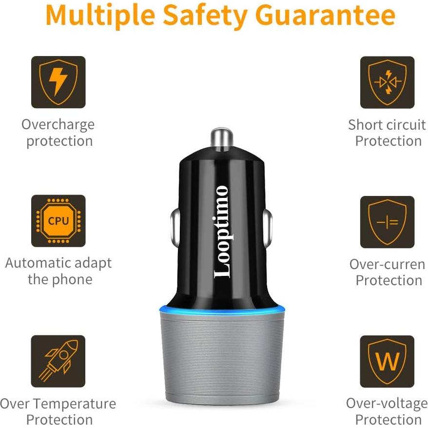 Cargador de coche USB C rápido Looptimo 48W para Google Pixel