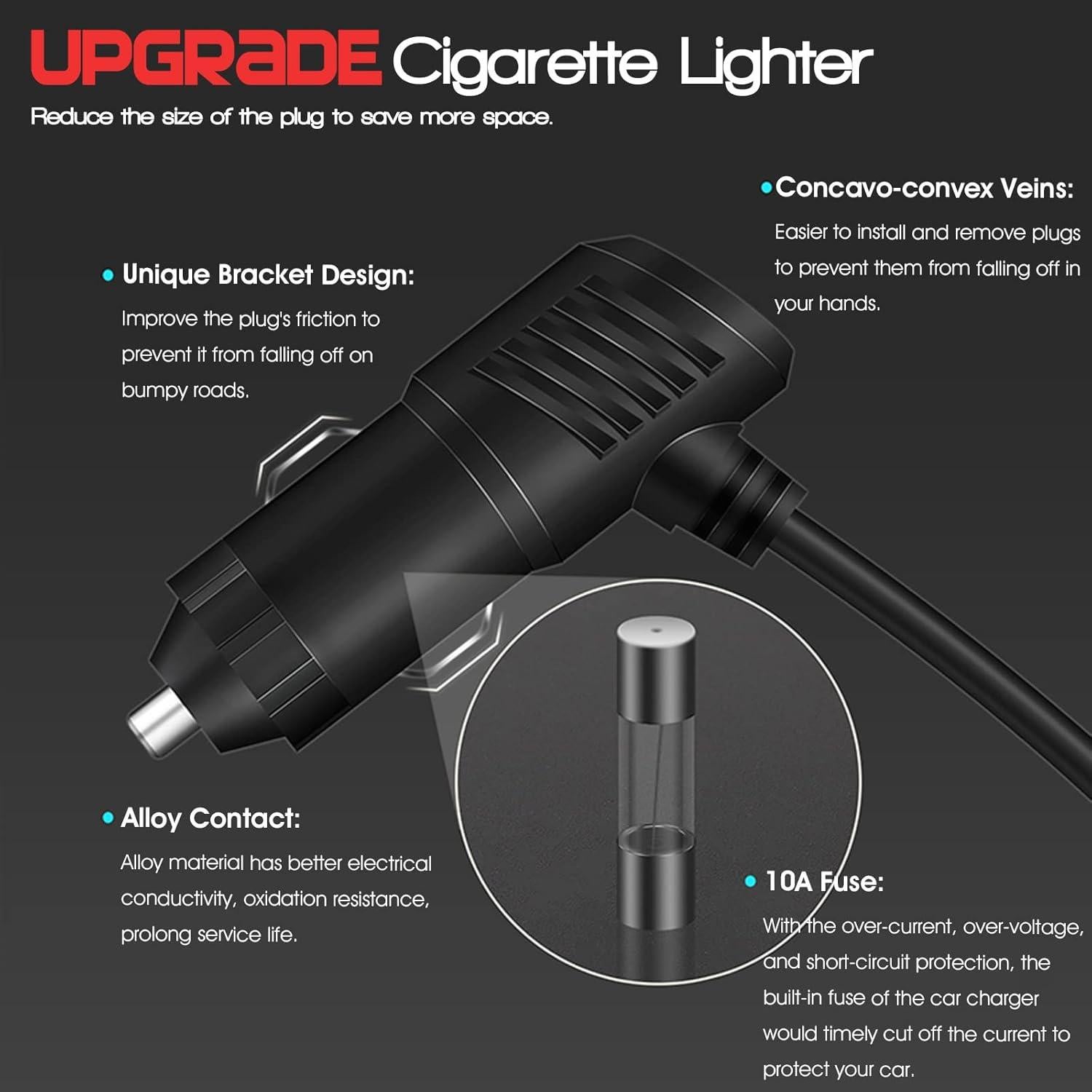 Adaptador Divisor de Encendedor de Cigarrillos BooYu 120W 3 Tomas USB