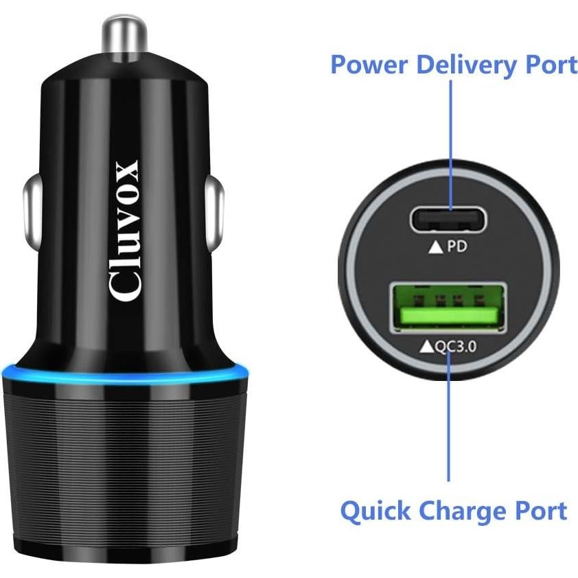 Cargador de Coche USB-C Rápido 20W Dongguan con Cable 1m