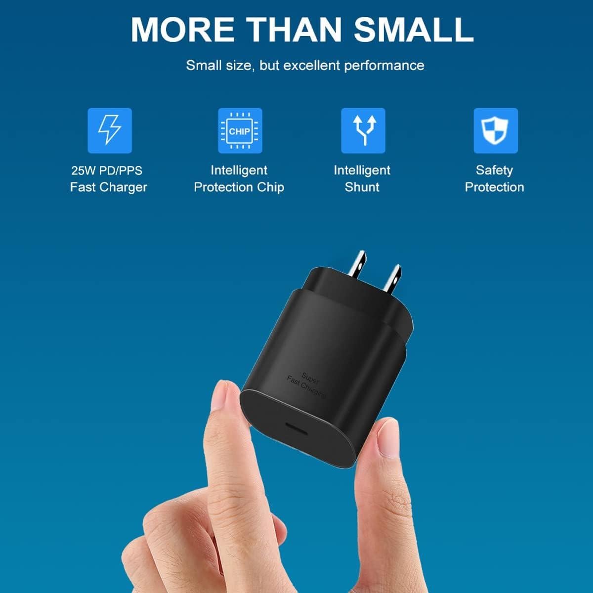 Kit Cargador Rápido 25W Tipo C Samsung Pared/Coche USB