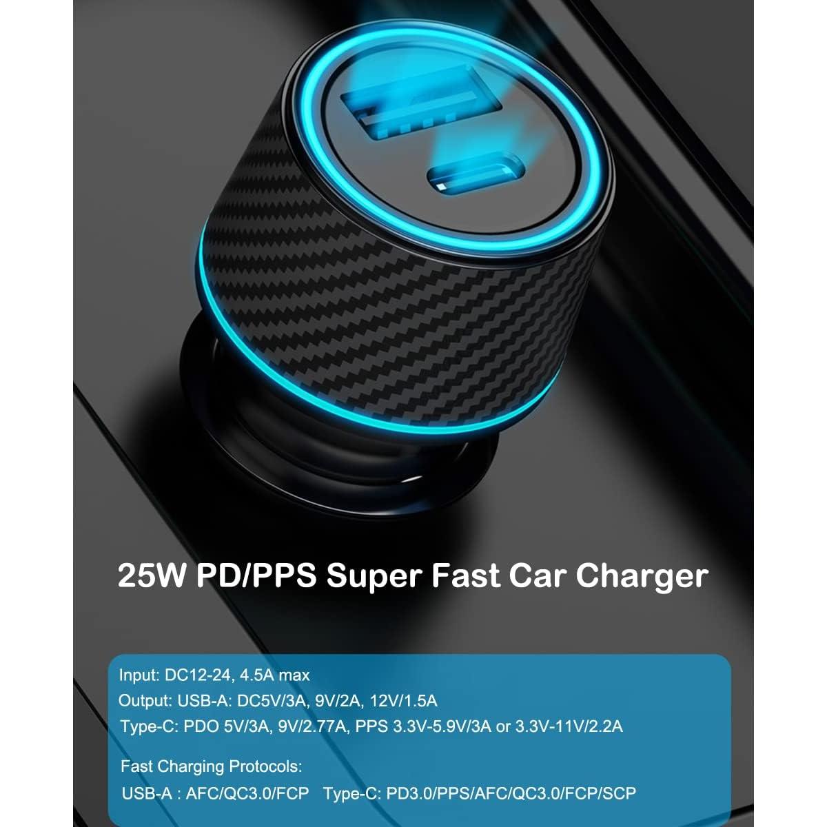 Kit Cargador Rápido 25W Tipo C Samsung Pared/Coche USB