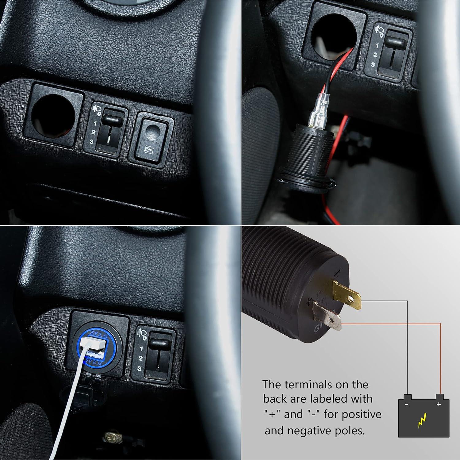 Cargador USB Doble Ginsco 4.2A para Coche y Barco con Fusible