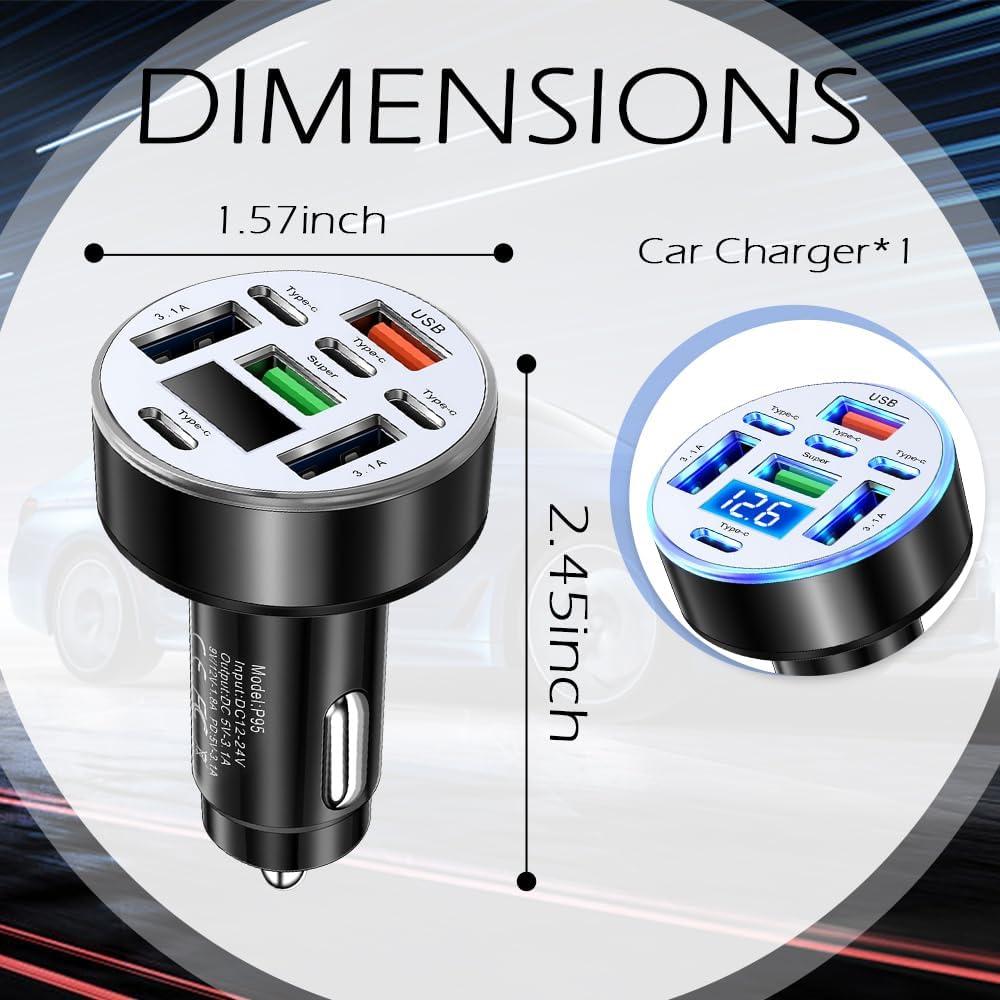 Cargador de Coche Figpade 8 Puertos USB Tipo-C 25W Carga Rápida