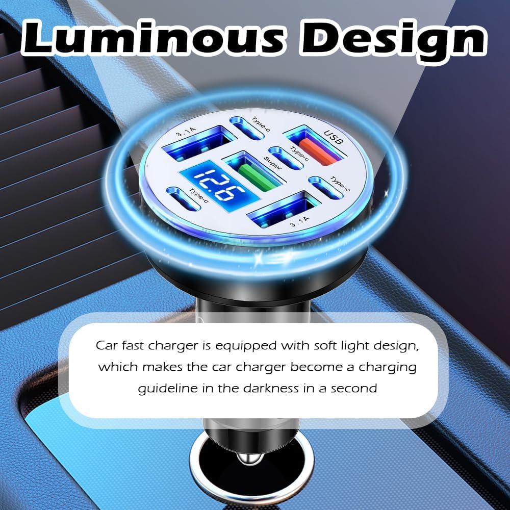 Cargador de Coche Figpade 8 Puertos USB Tipo-C 25W Carga Rápida