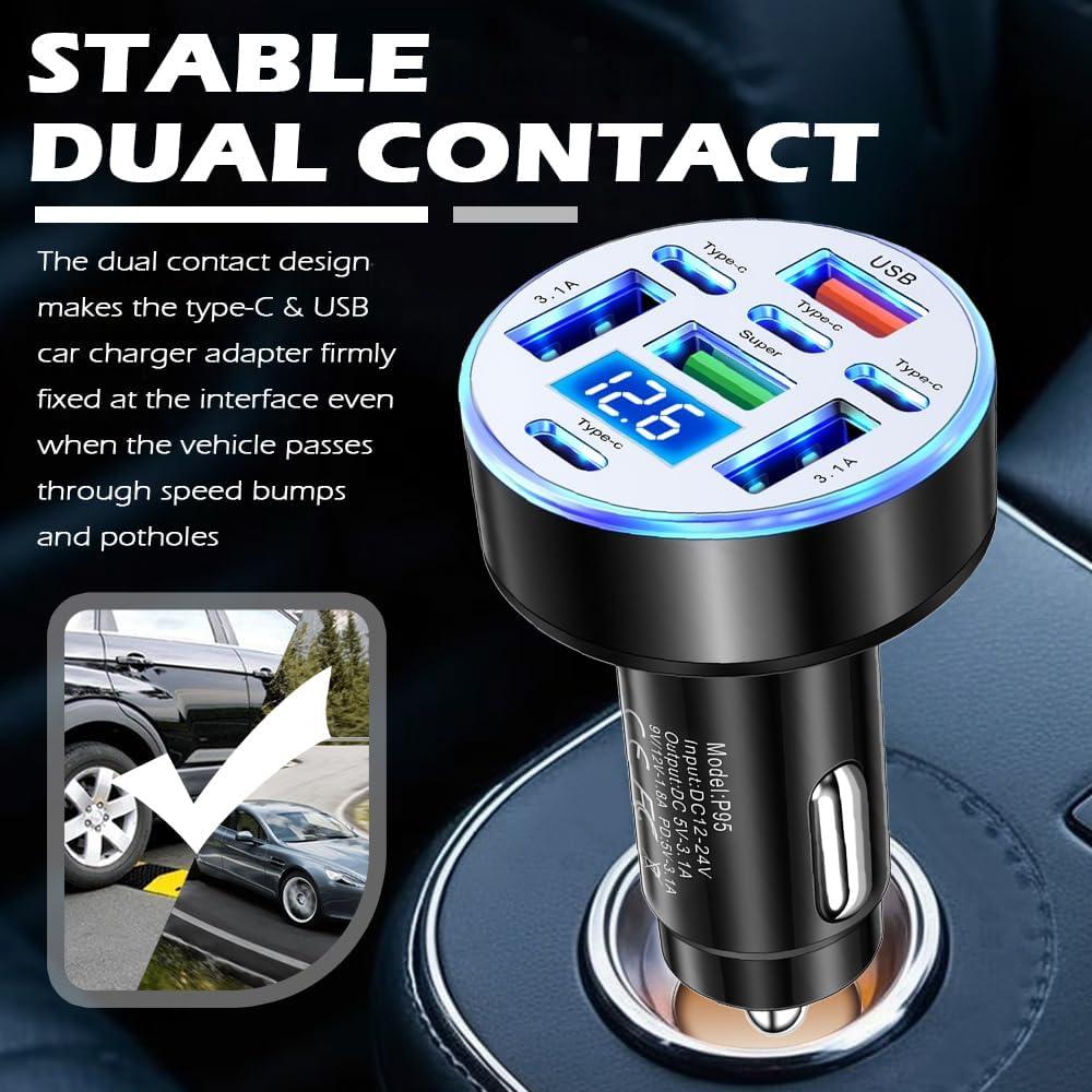 Cargador de Coche Figpade 8 Puertos USB Tipo-C 25W Carga Rápida