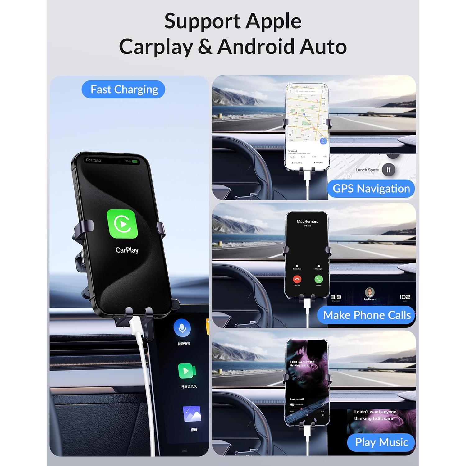 Cable CarPlay USB A a USB C WIDAQUO 3FT - 2 Paquete para iPhone 17/16/15