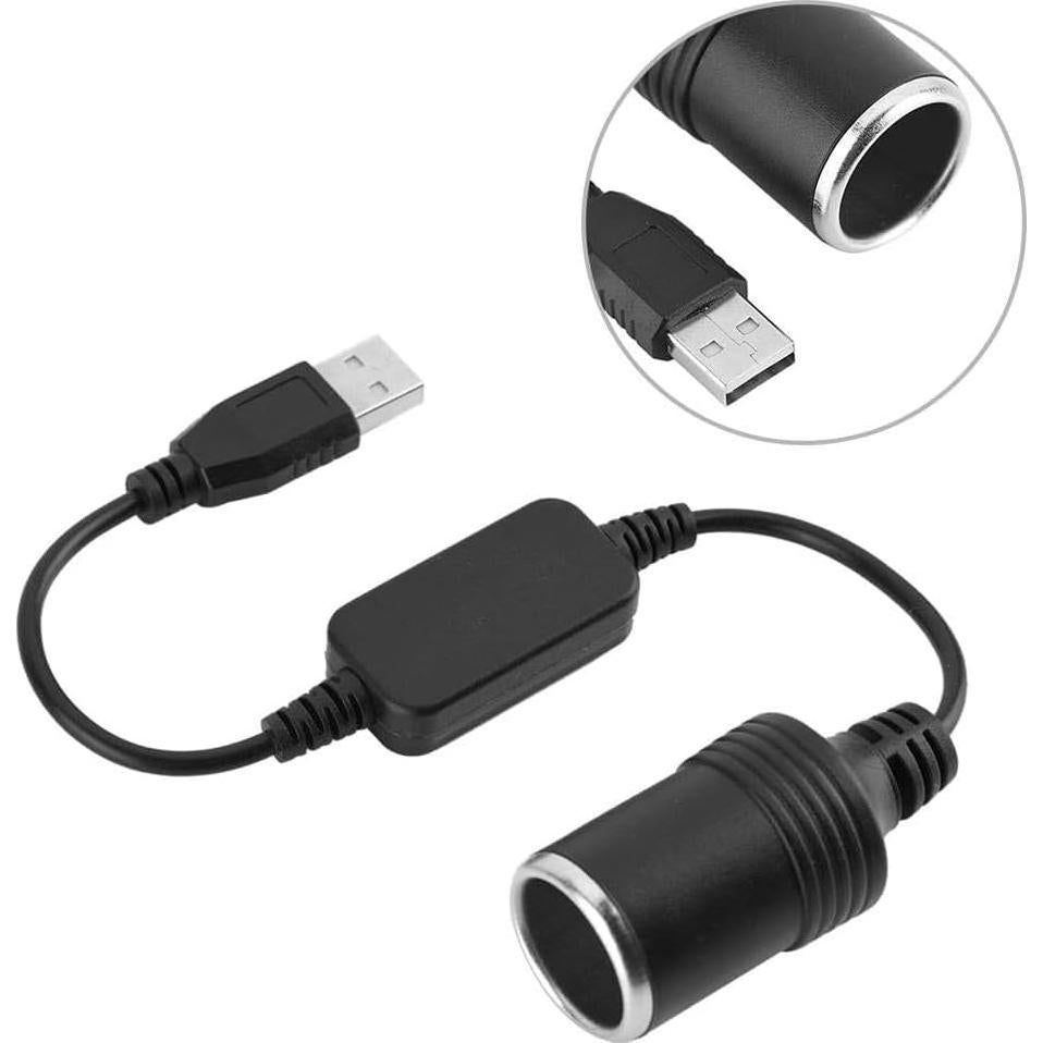 Convertidor USB A Macho a Toma de Encendedor 12V 30cm