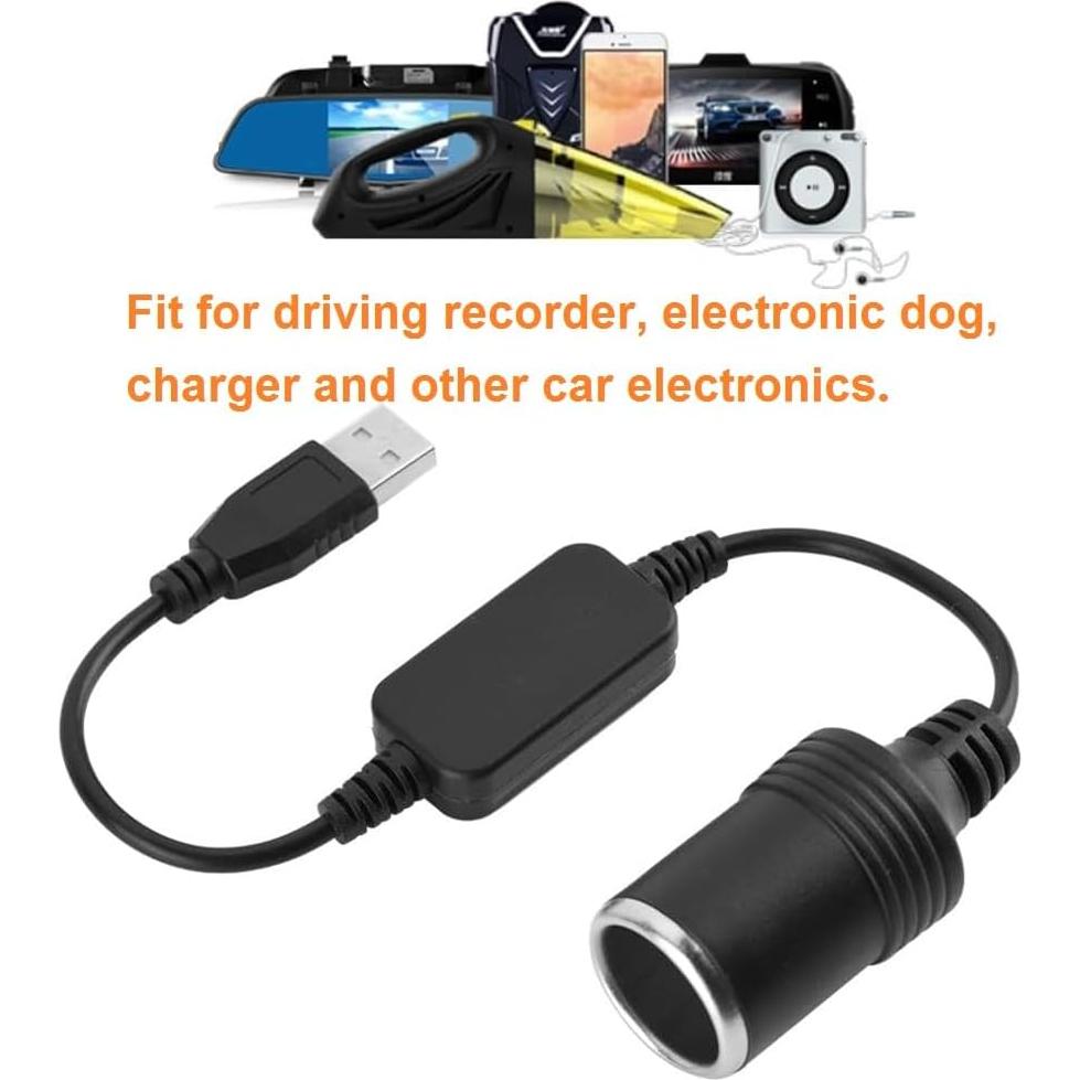 Convertidor USB A Macho a Toma de Encendedor 12V 30cm