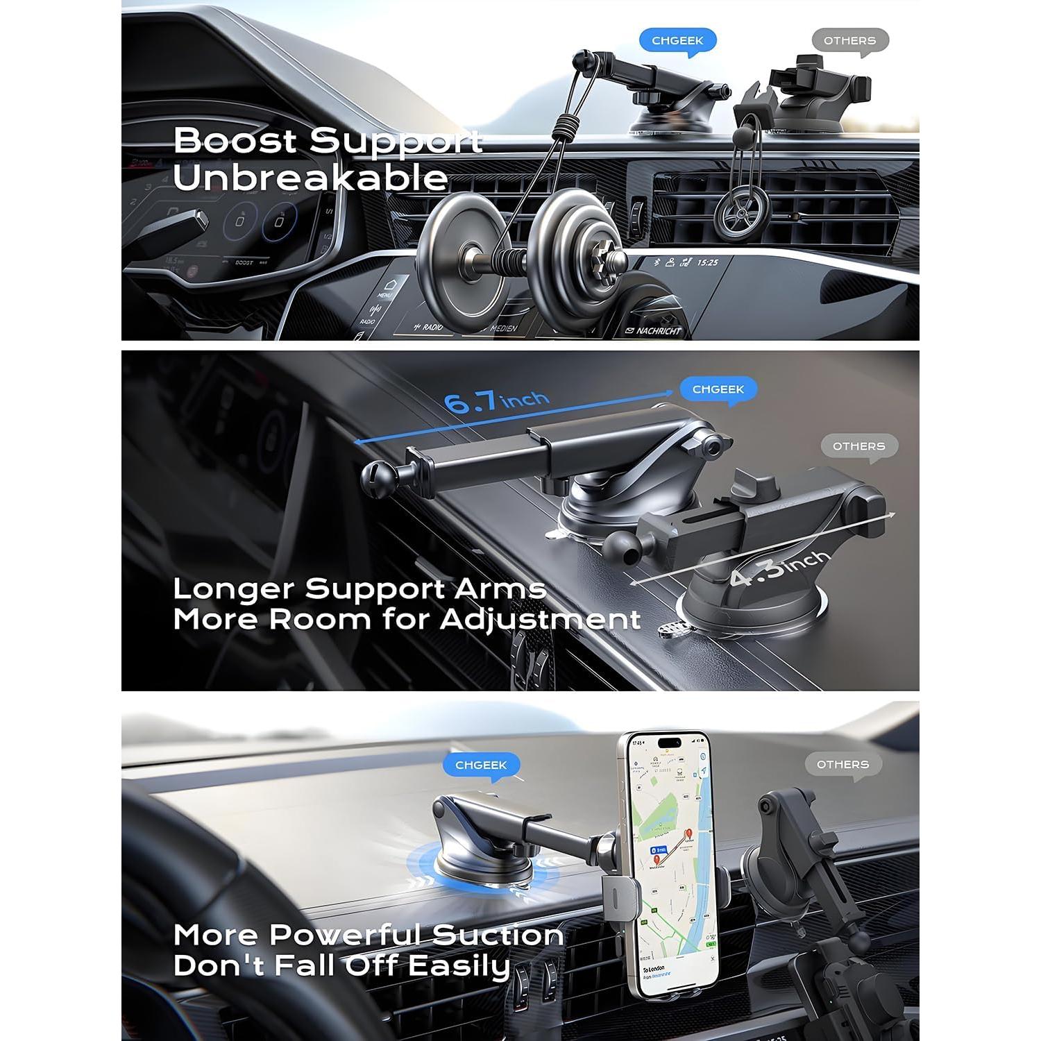 Cargador Inalámbrico para Auto CHGeek 15W con Soporte Automático